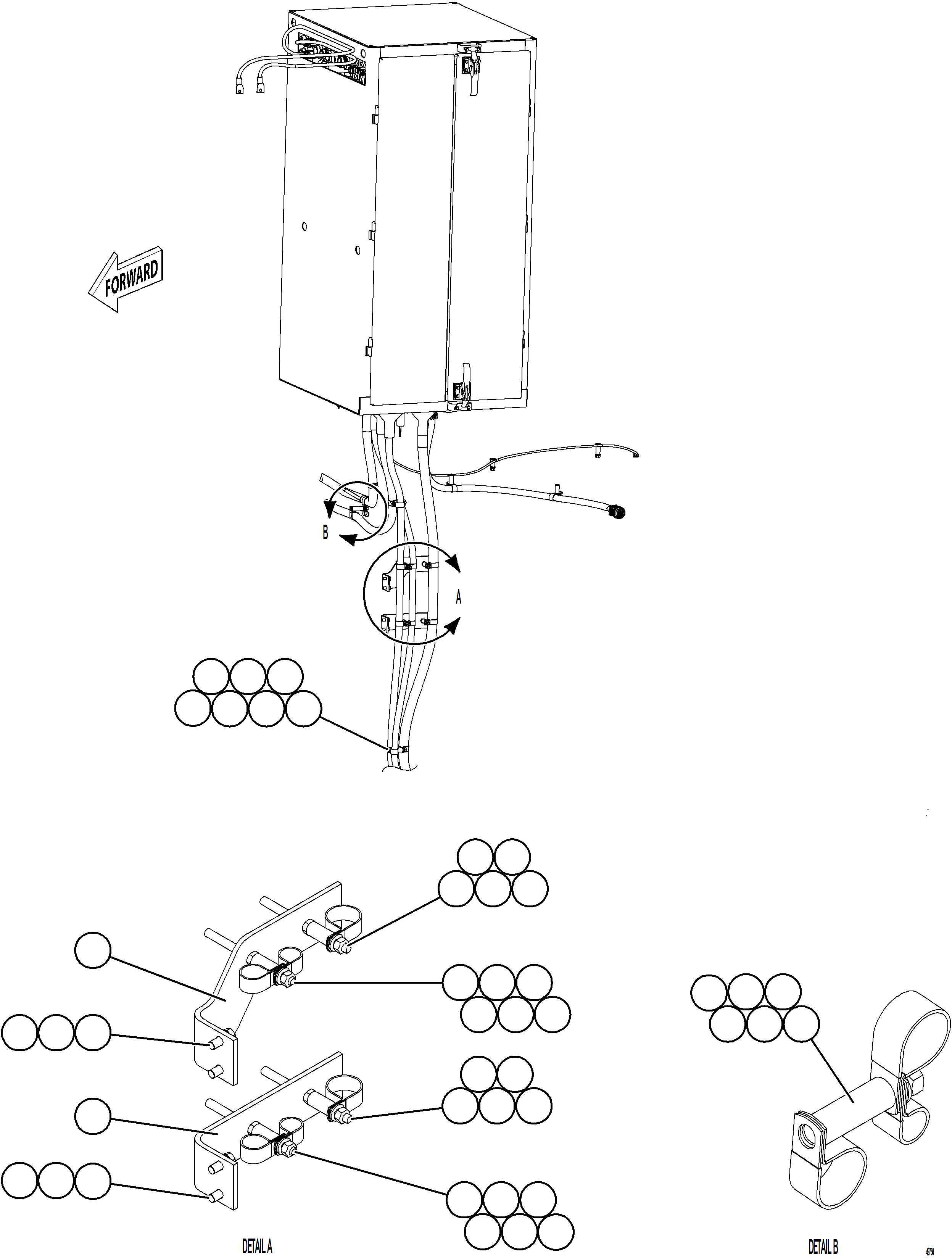 Komatsu parts book diagram for AFE92-D 980E-5SE S/N A60019  KMMP: AUXILIARY CONTROL CABINET EXTERNAL WIRING CLAMPING