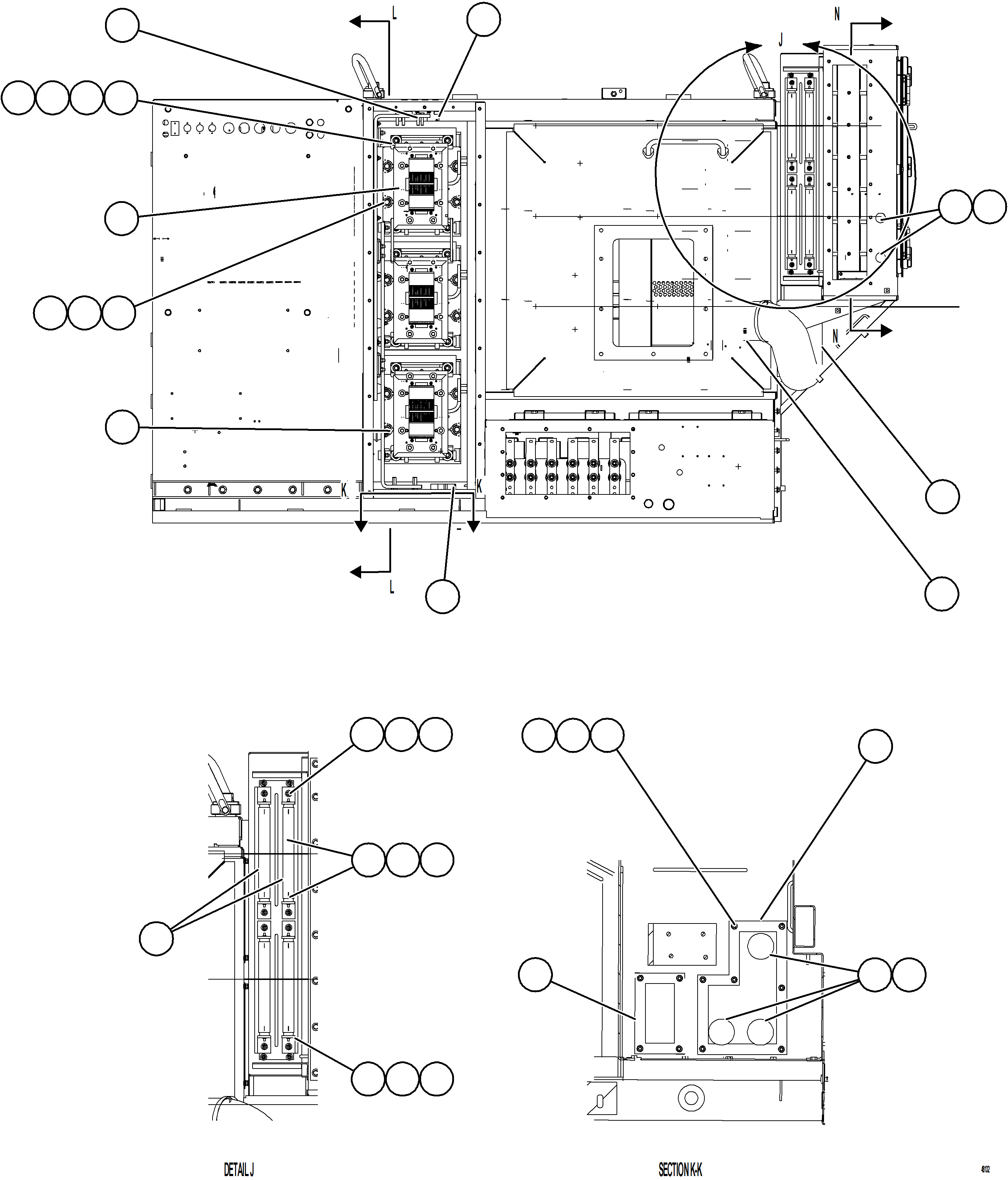 Komatsu parts book diagram for AFE92-D 980E-5SE S/N A60019  KMMP: CONTROL CABINET    2/13