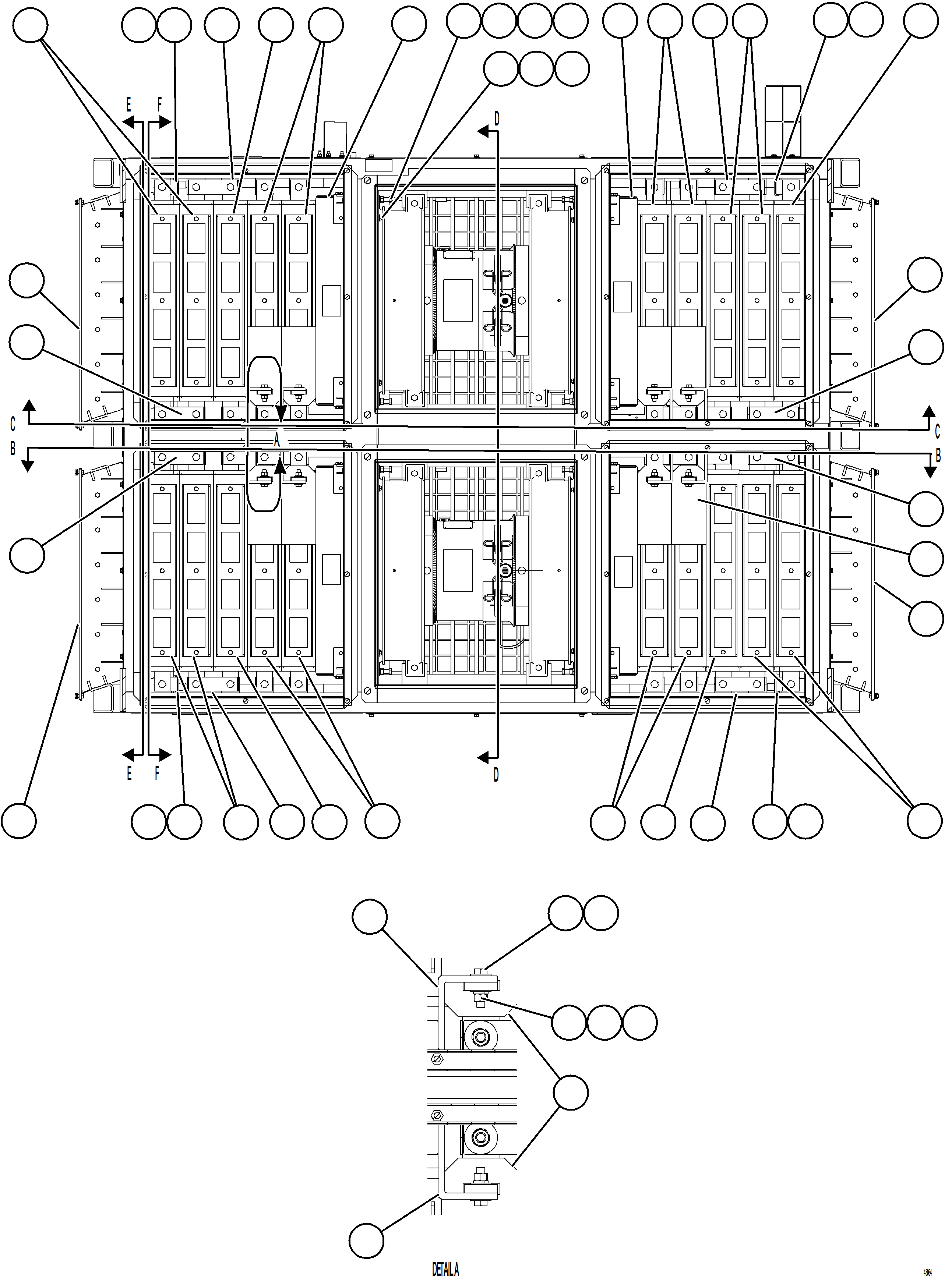Komatsu parts book diagram for AFE92-D 980E-5SE S/N A60019  KMMP: RETARDING GRID    1/4