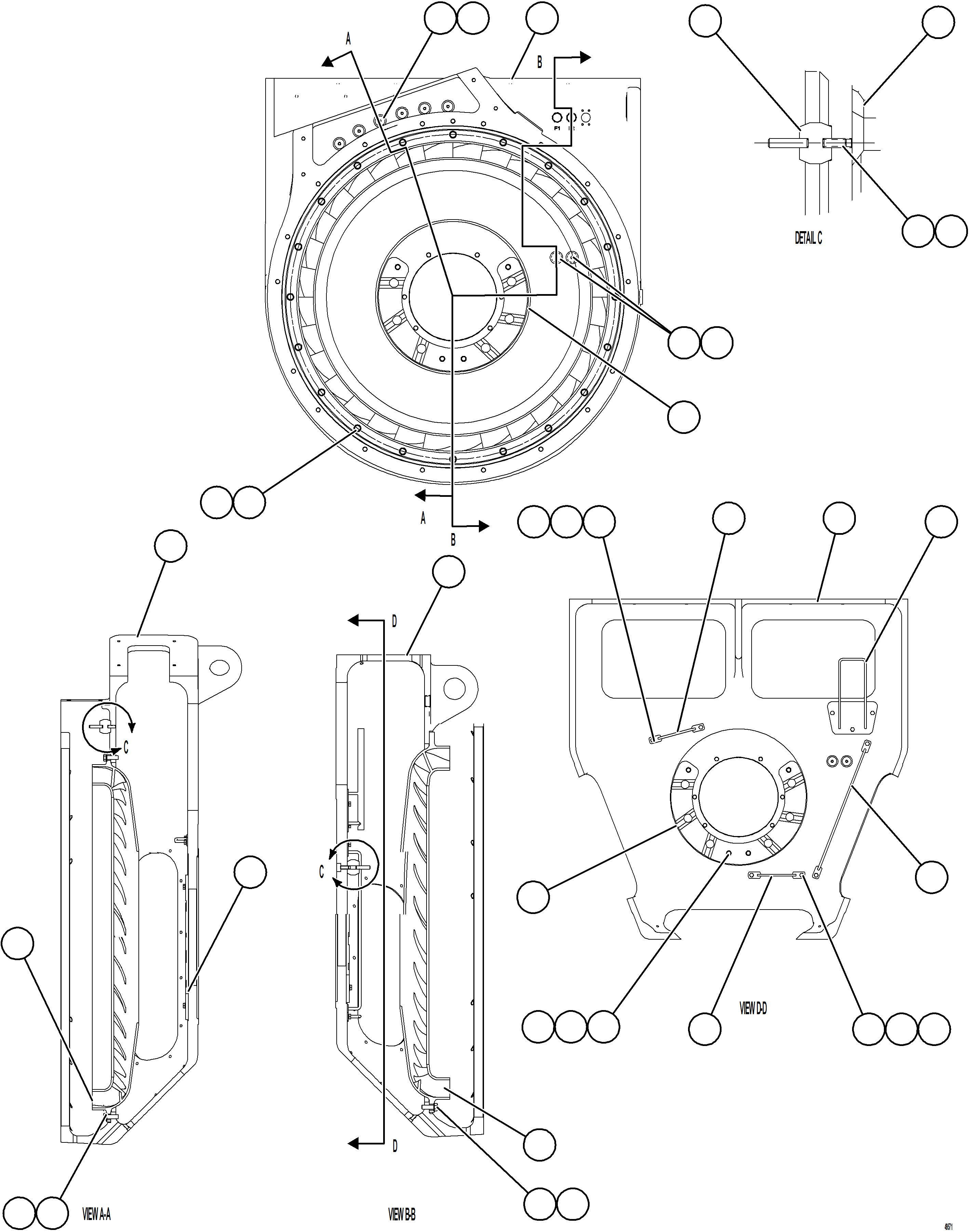 Komatsu parts book diagram for AFE92-D 980E-5SE S/N A60019  KMMP: ALTERNATOR FRAMEHEAD ASSEMBLY    1/2