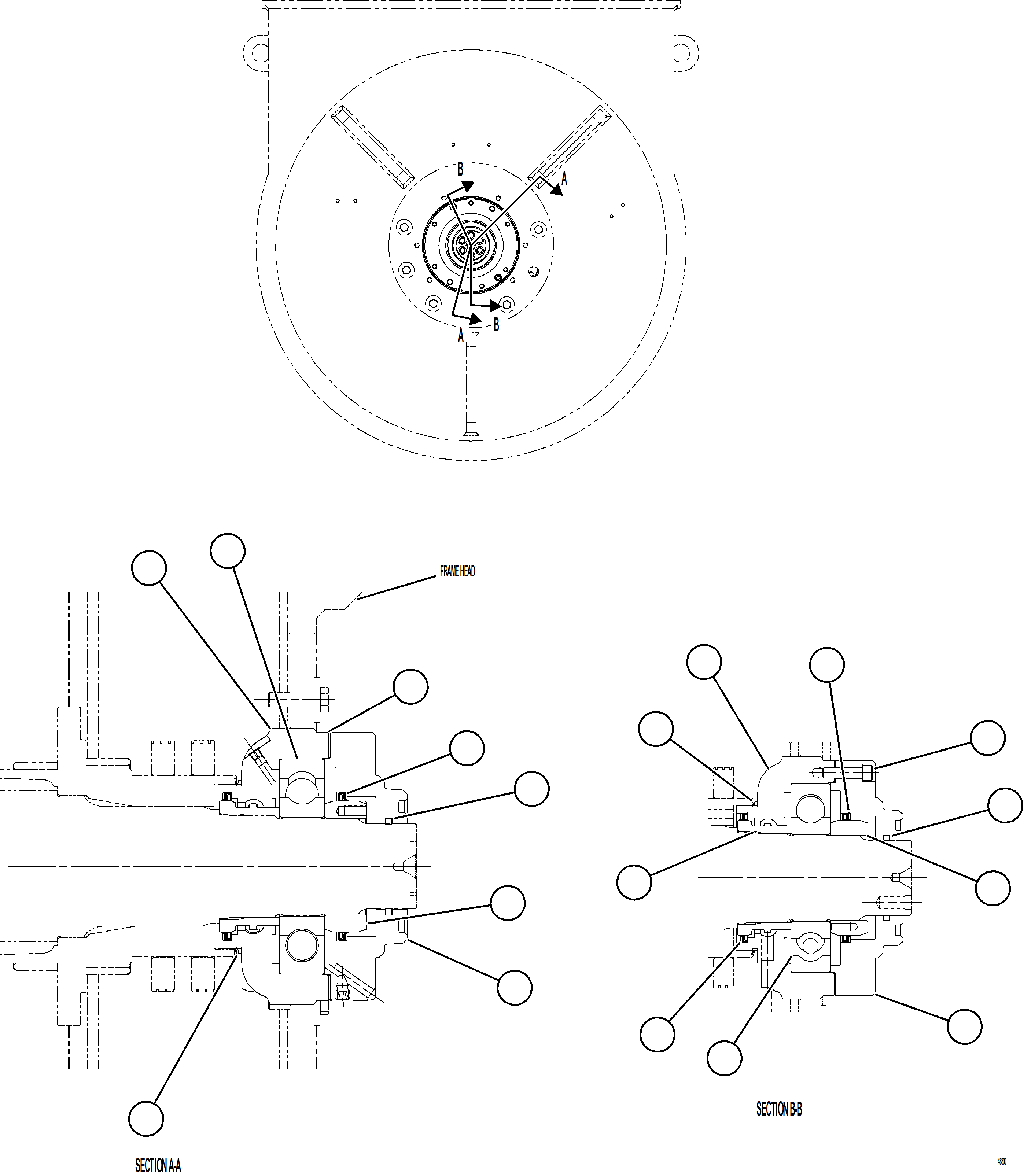 Komatsu parts book diagram for AFE92-D 980E-5SE S/N A60019  KMMP: ALTERNATOR BEARING ASSEMBLY