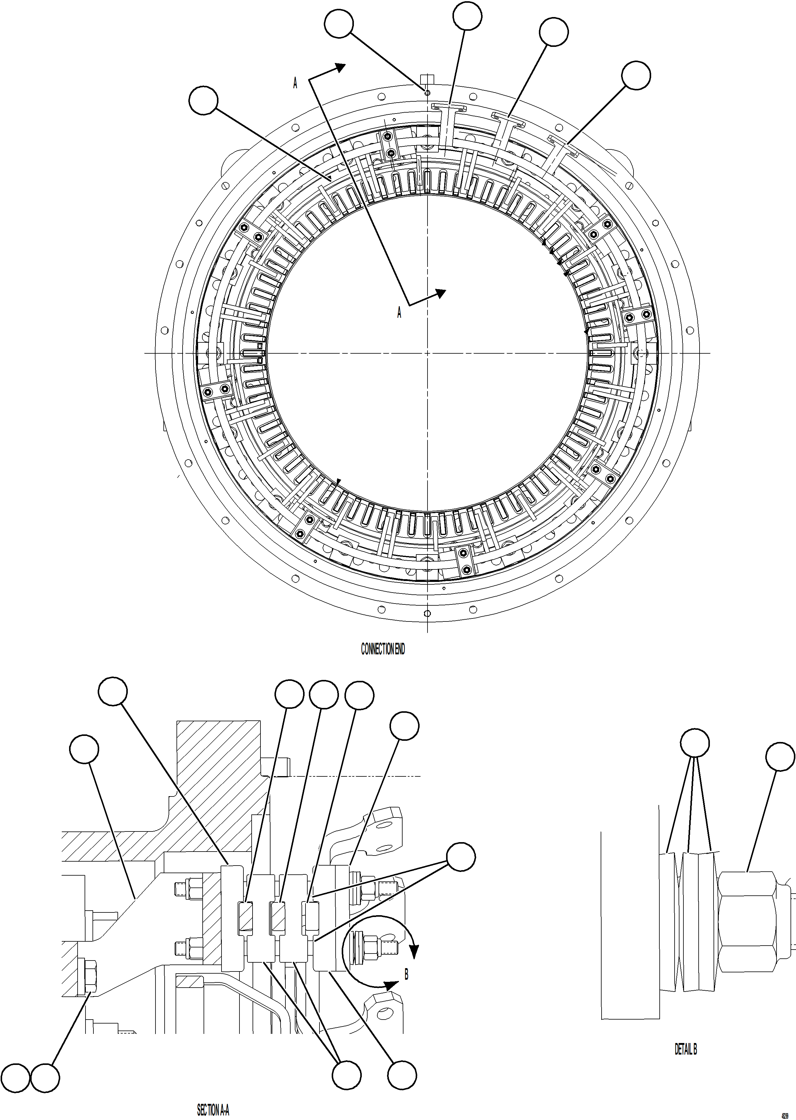 Komatsu parts book diagram for AFE92-D 980E-5SE S/N A60019  KMMP: ALTERNATOR STATOR ASSEMBLY    2/2
