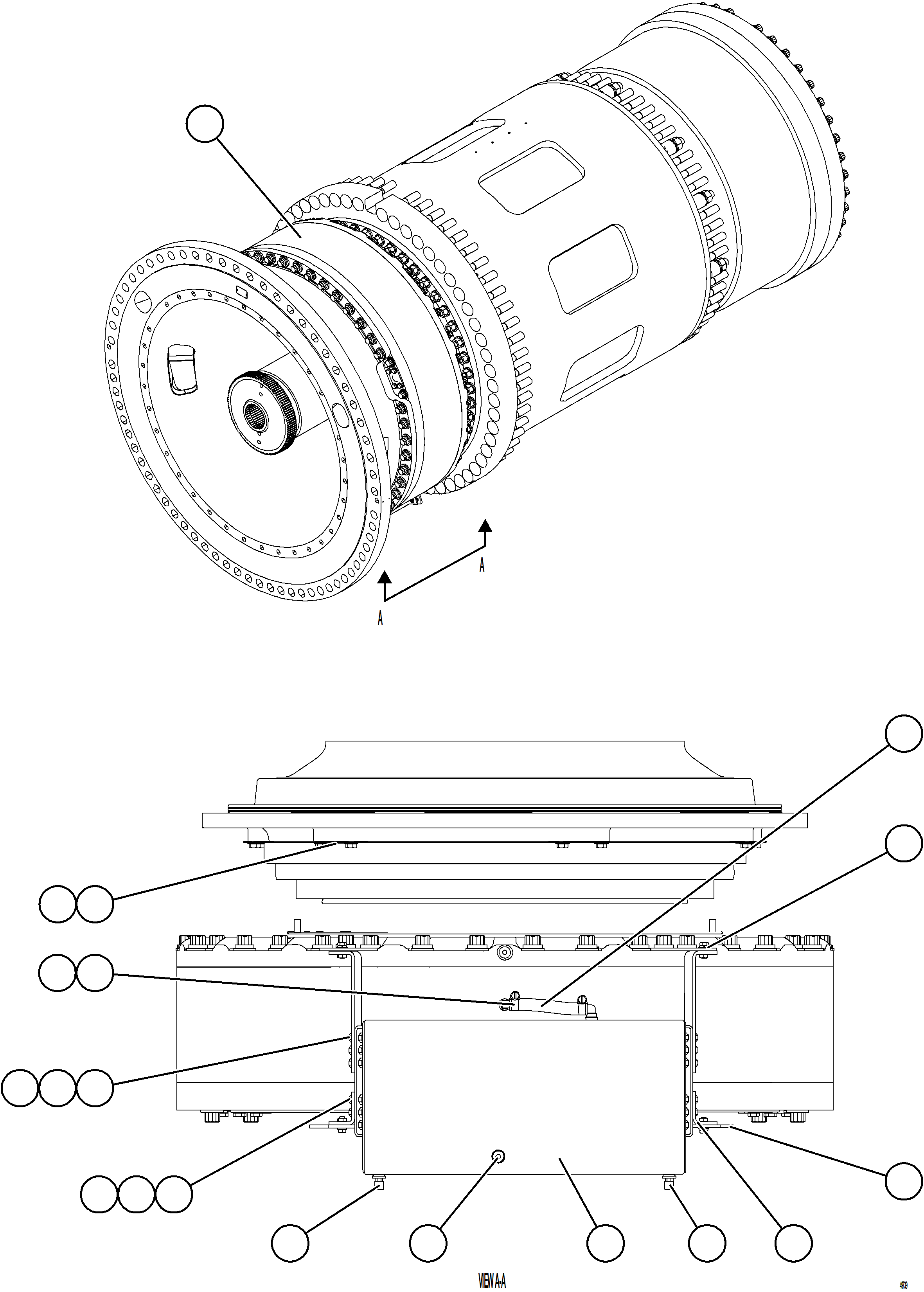 Komatsu parts book diagram for AFE92-D 980E-5SE S/N A60019  KMMP: REAR BRAKE INSTALLATION    3/3