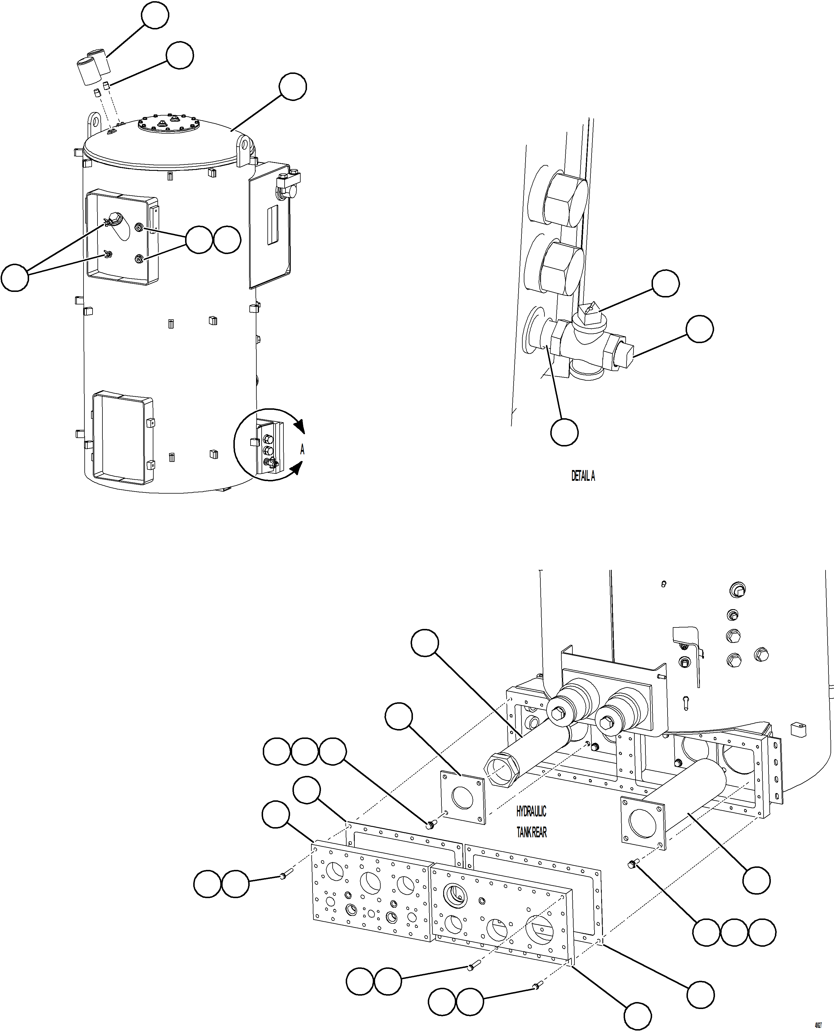 Komatsu parts book diagram for AFE92-D 980E-5SE S/N A60019  KMMP: HYDRAULIC TANK ASSEMBLY