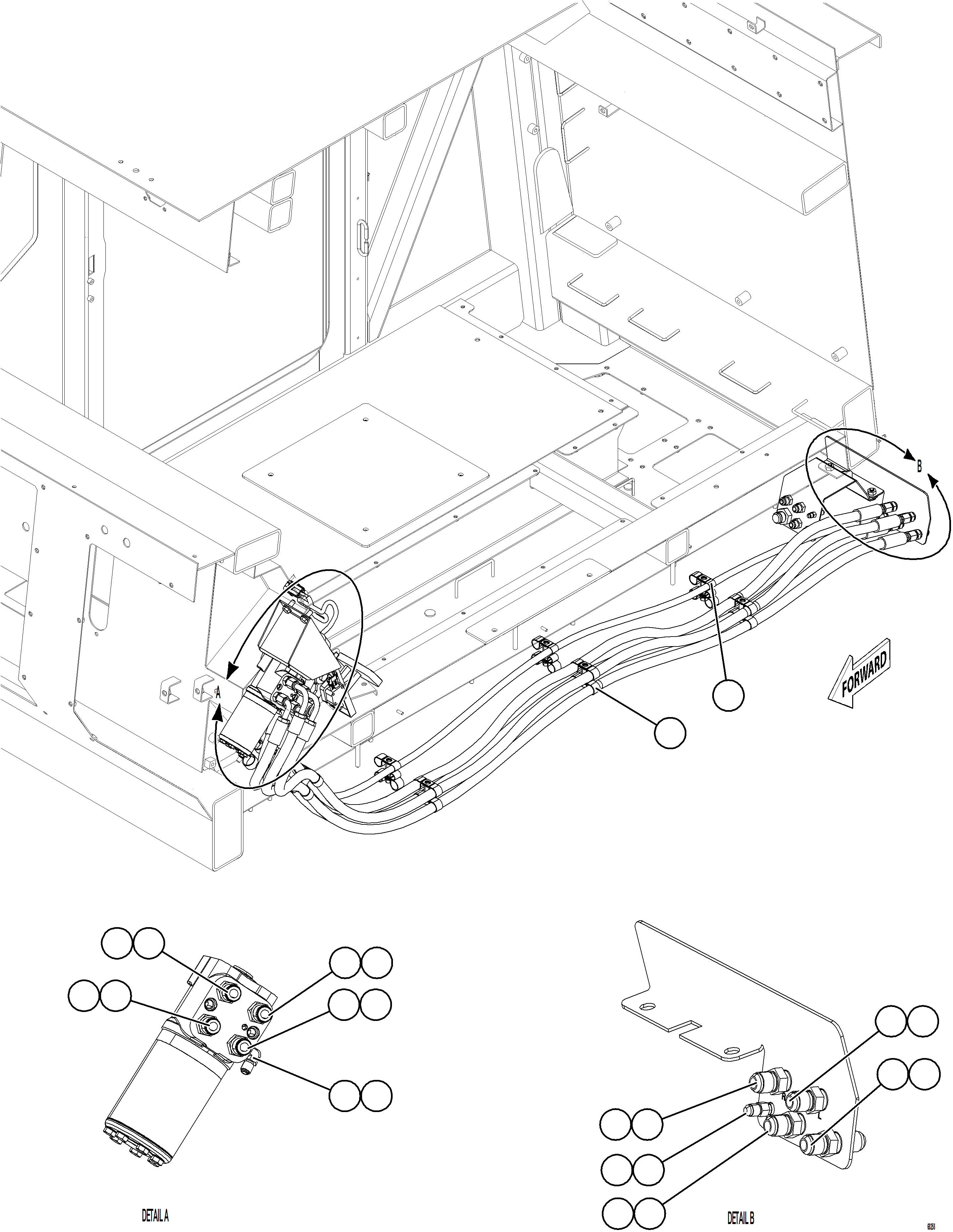 Komatsu parts book diagram for AFE92-D 980E-5SE S/N A60019  KMMP: STEERING CONTROL UNIT PIPING    1/2