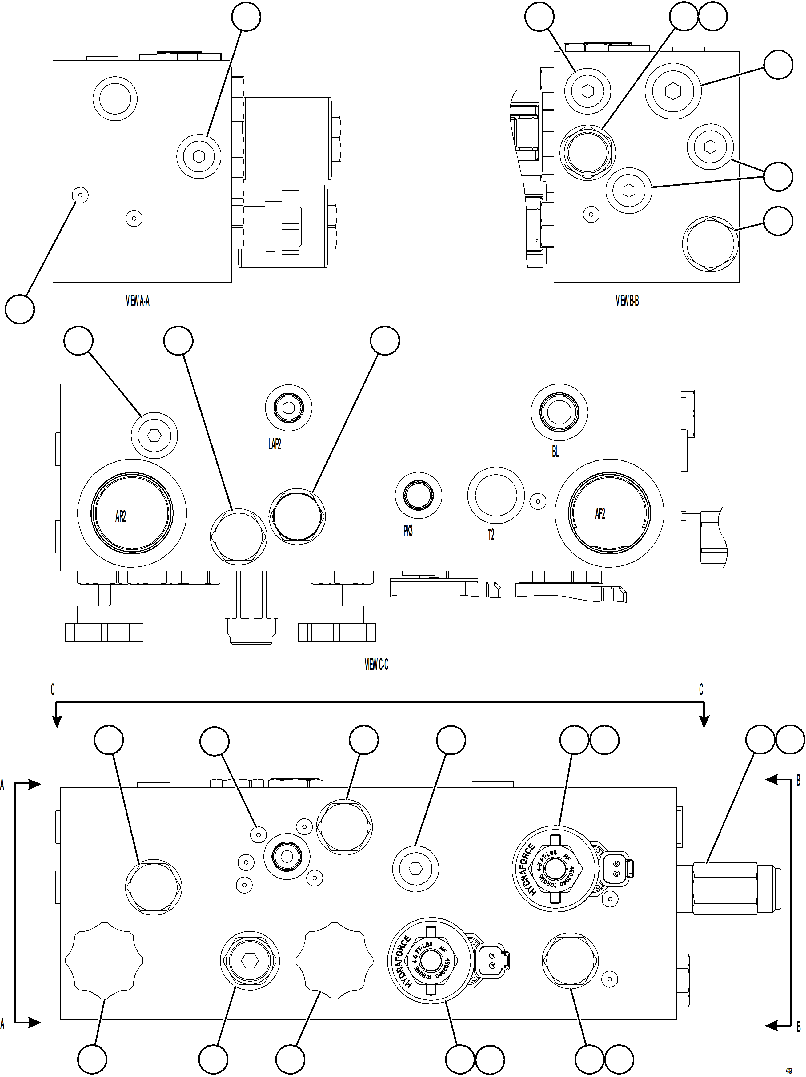 Komatsu parts book diagram for AFE92-D 980E-5SE S/N A60019  KMMP: BRAKE MANIFOLD
