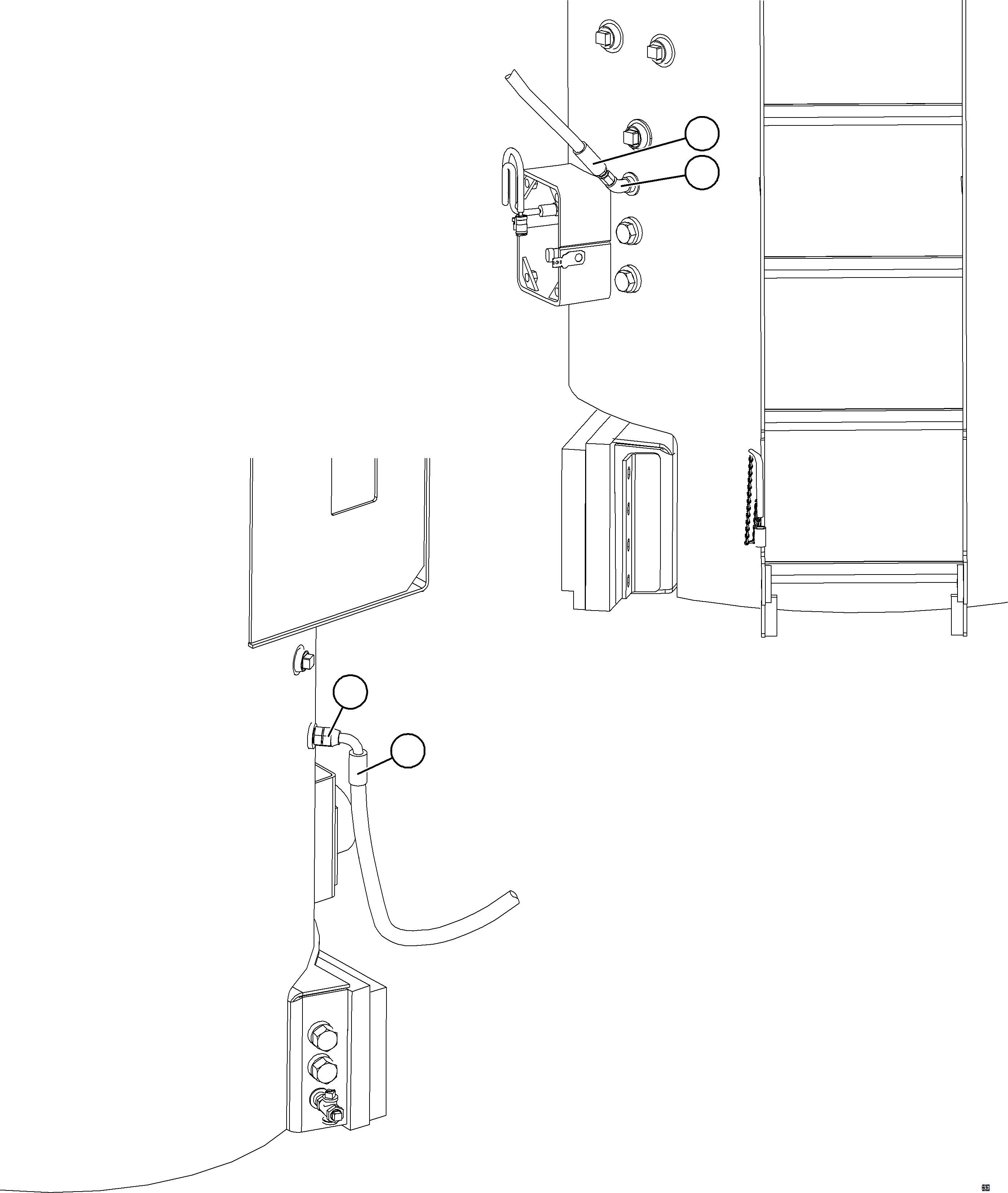 Komatsu parts book diagram for AFE92-D 980E-5SE S/N A60019  KMMP: REAR BRAKE APPLY PIPING    1/3