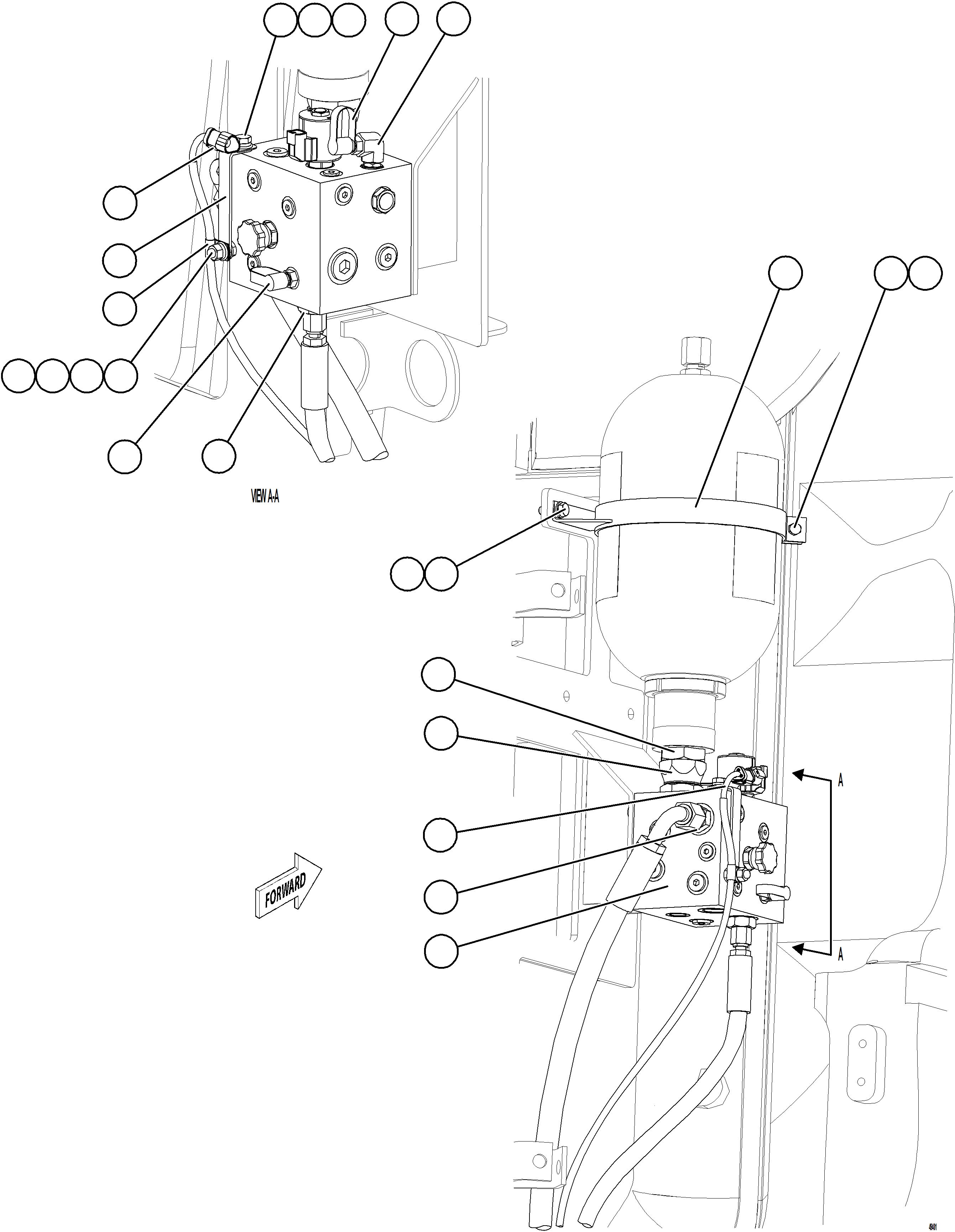 Komatsu parts book diagram for AFE92-D 980E-5SE S/N A60019  KMMP: AUXILIARY HYDRAULIC SYSTEM    2/2