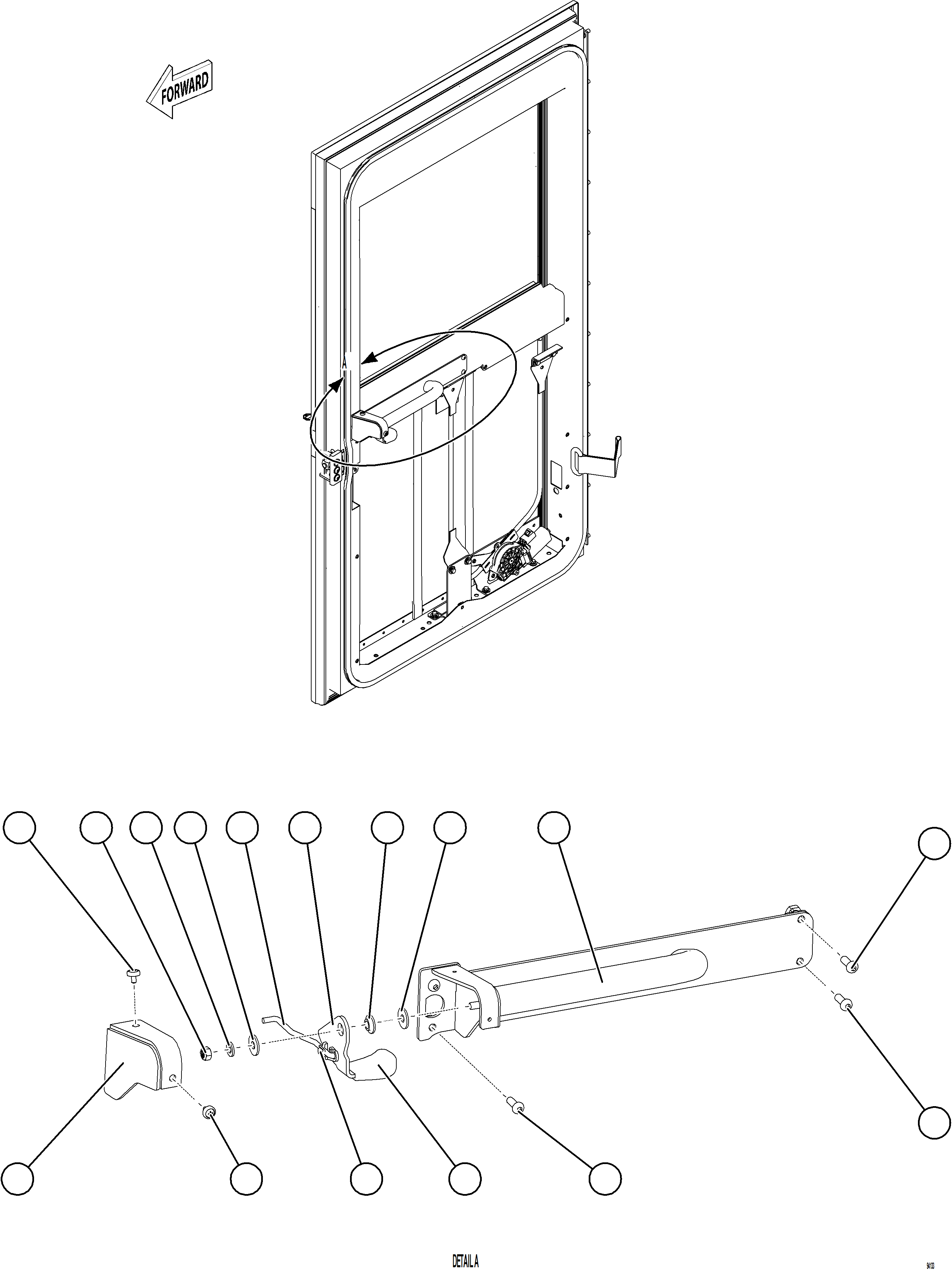 Komatsu parts book diagram for AFE92-D 980E-5SE S/N A60019  KMMP: DOOR ASSEMBLY - RH    2/2