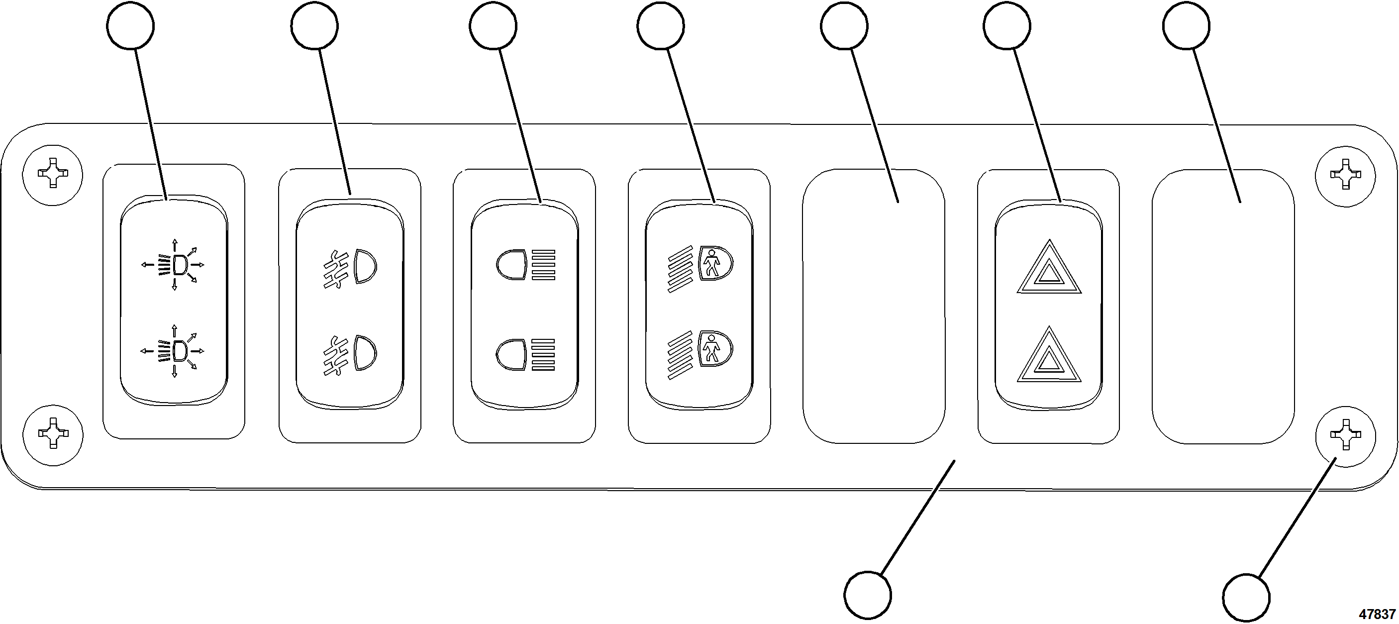 Komatsu parts book diagram for AFE92-D 980E-5SE S/N A60019  KMMP: LOWER LH DASH SWITCHES
