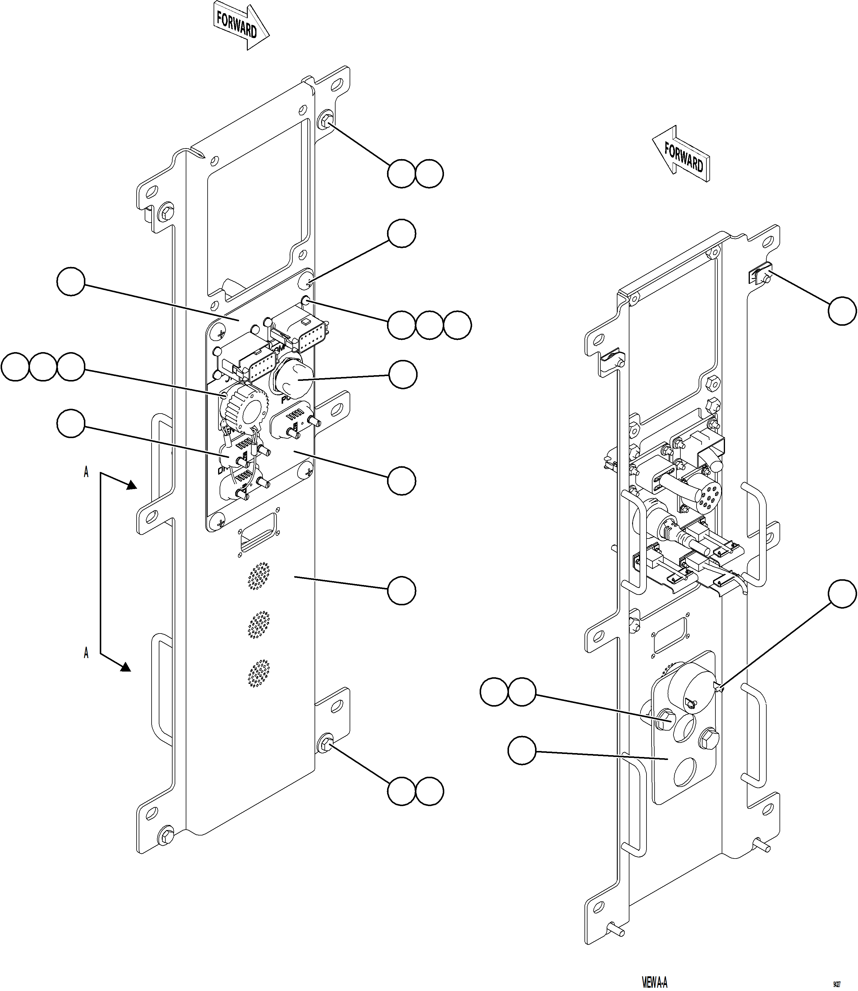 Komatsu parts book diagram for AFE92-D 980E-5SE S/N A60019  KMMP: CAB DIAGNOSTIC PANEL