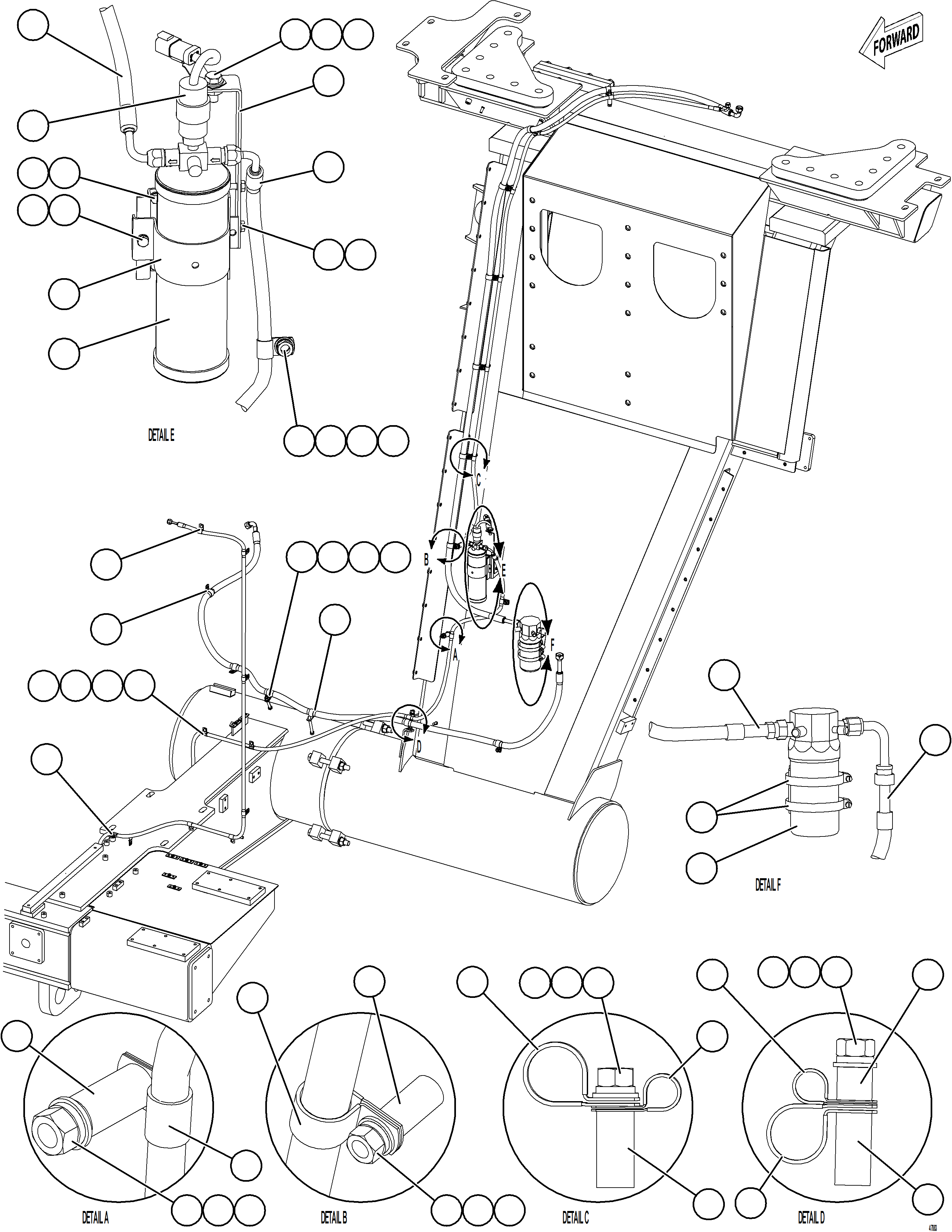 Komatsu parts book diagram for AFE92-D 980E-5SE S/N A60019  KMMP: AIR CONDITIONING PIPING    2/3