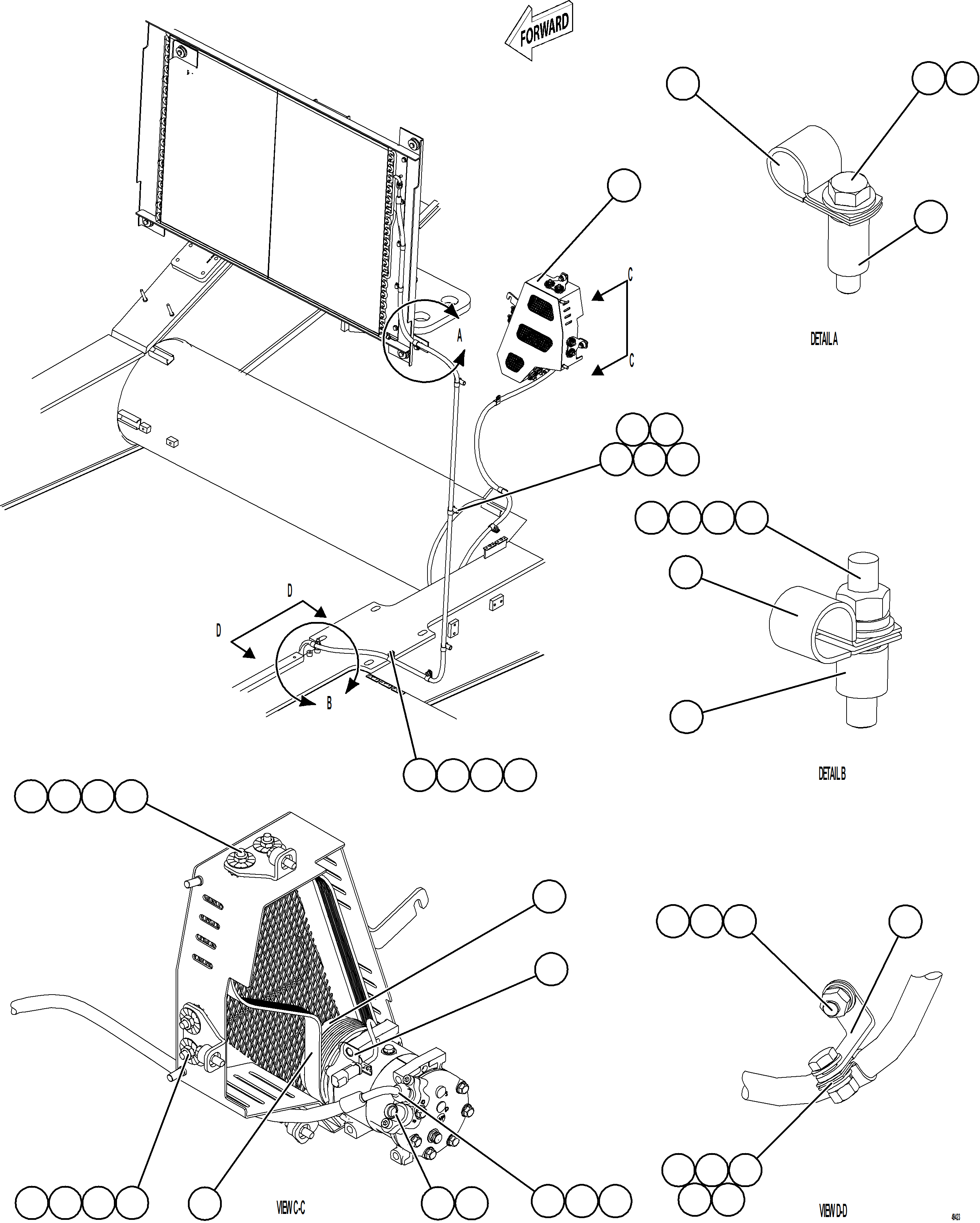Komatsu parts book diagram for AFE92-D 980E-5SE S/N A60019  KMMP: AIR CONDITIONING PIPING    3/3