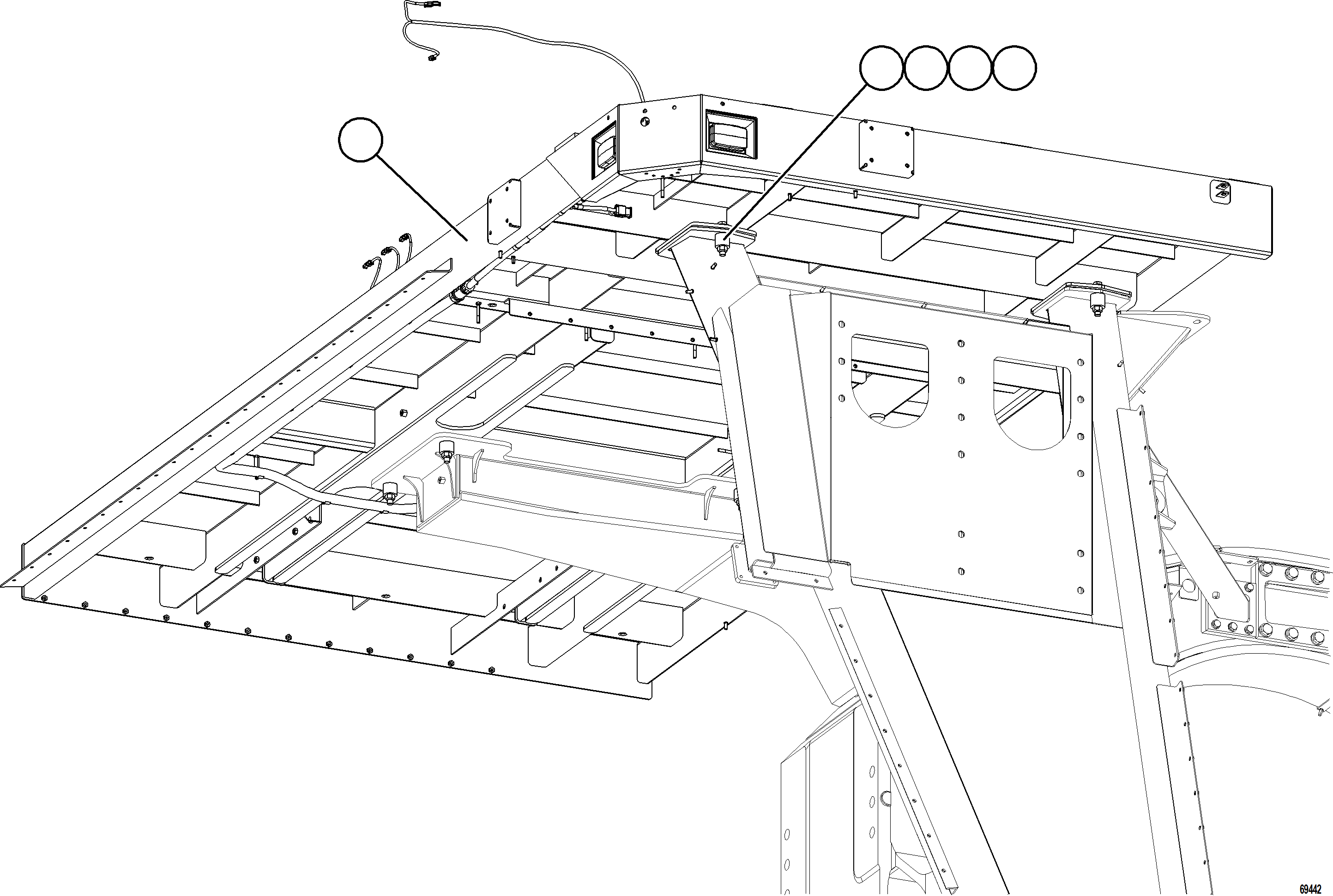 Komatsu parts book diagram for AFE92-D 980E-5SE S/N A60019  KMMP: RH DECK INSTALLATION