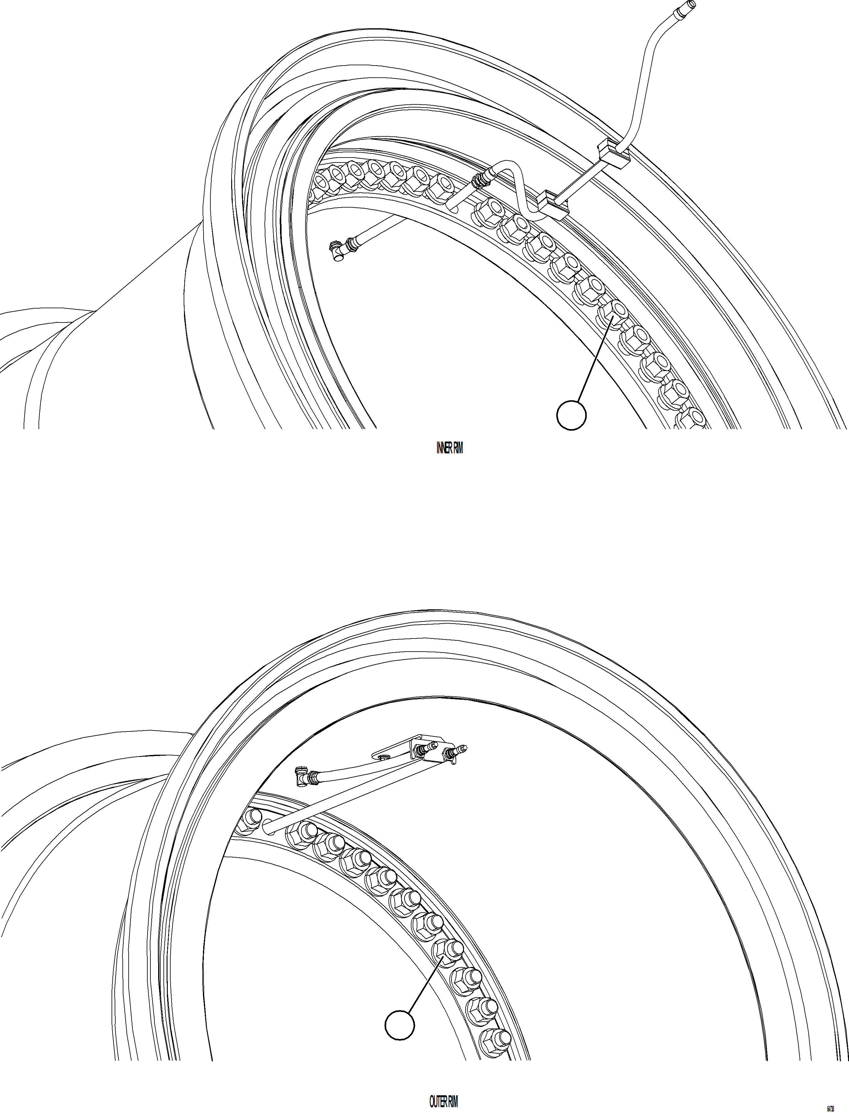 Komatsu parts book diagram for AFE92-D 980E-5SE S/N A60019  KMMP: REAR WHEEL INSTALLATION - SMART RIM