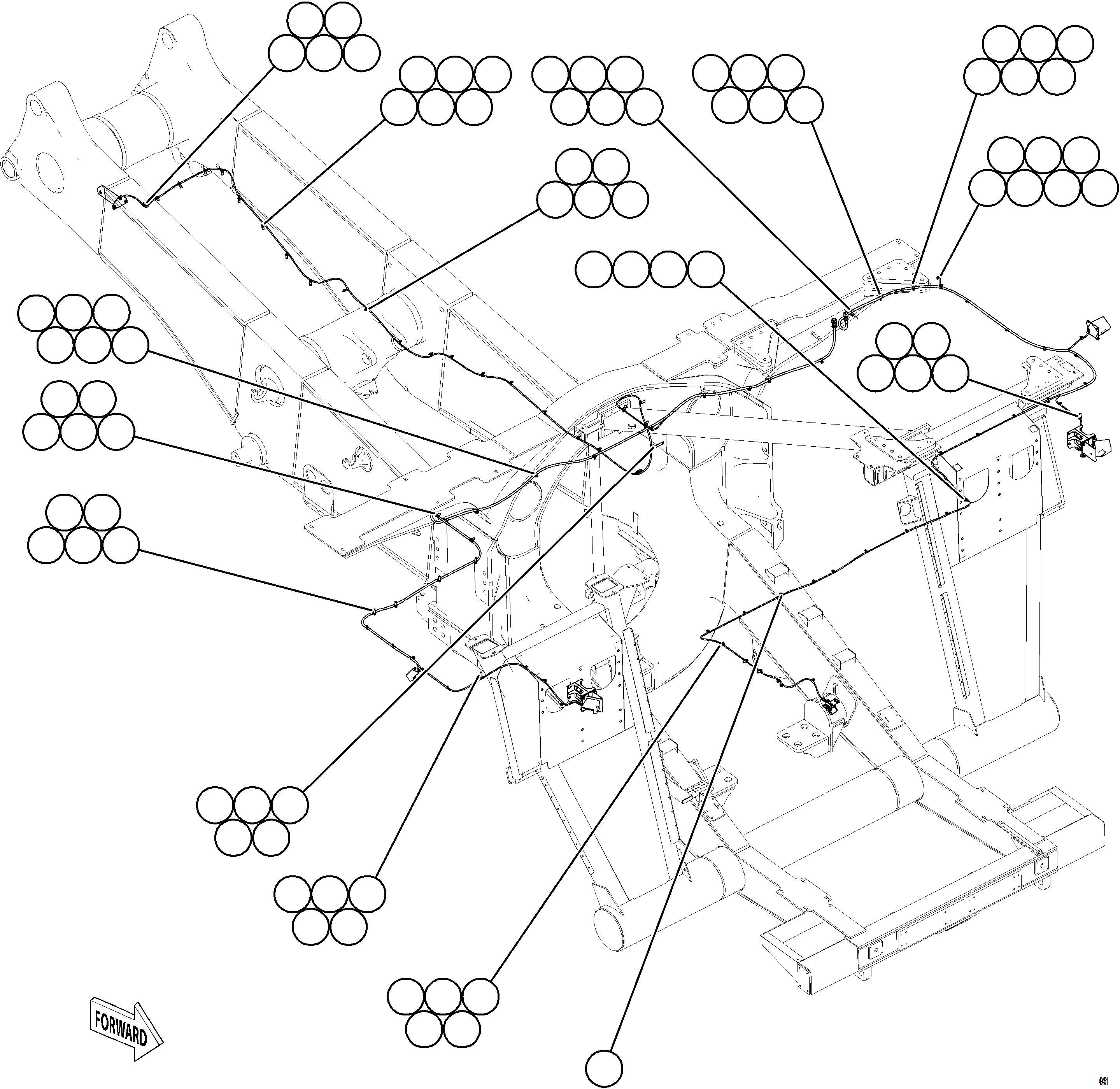 Komatsu parts book diagram for AFE92-D 980E-5SE S/N A60019  KMMP: KOMVISION CAMERA HARNESS ROUTING