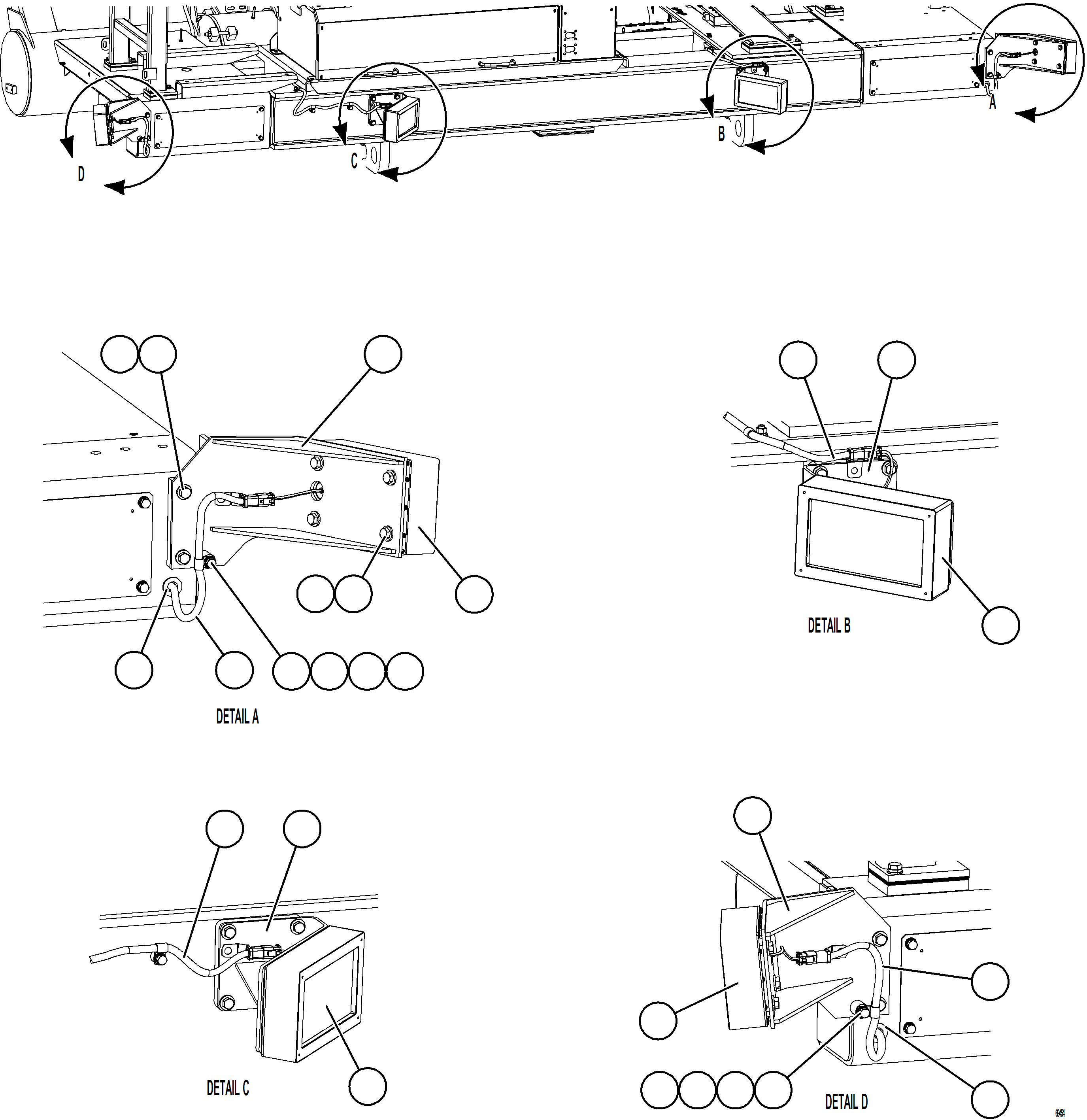 Komatsu parts book diagram for AFE92-D 980E-5SE S/N A60019  KMMP: KOMVISION RADAR INSTALLATION - FRONT