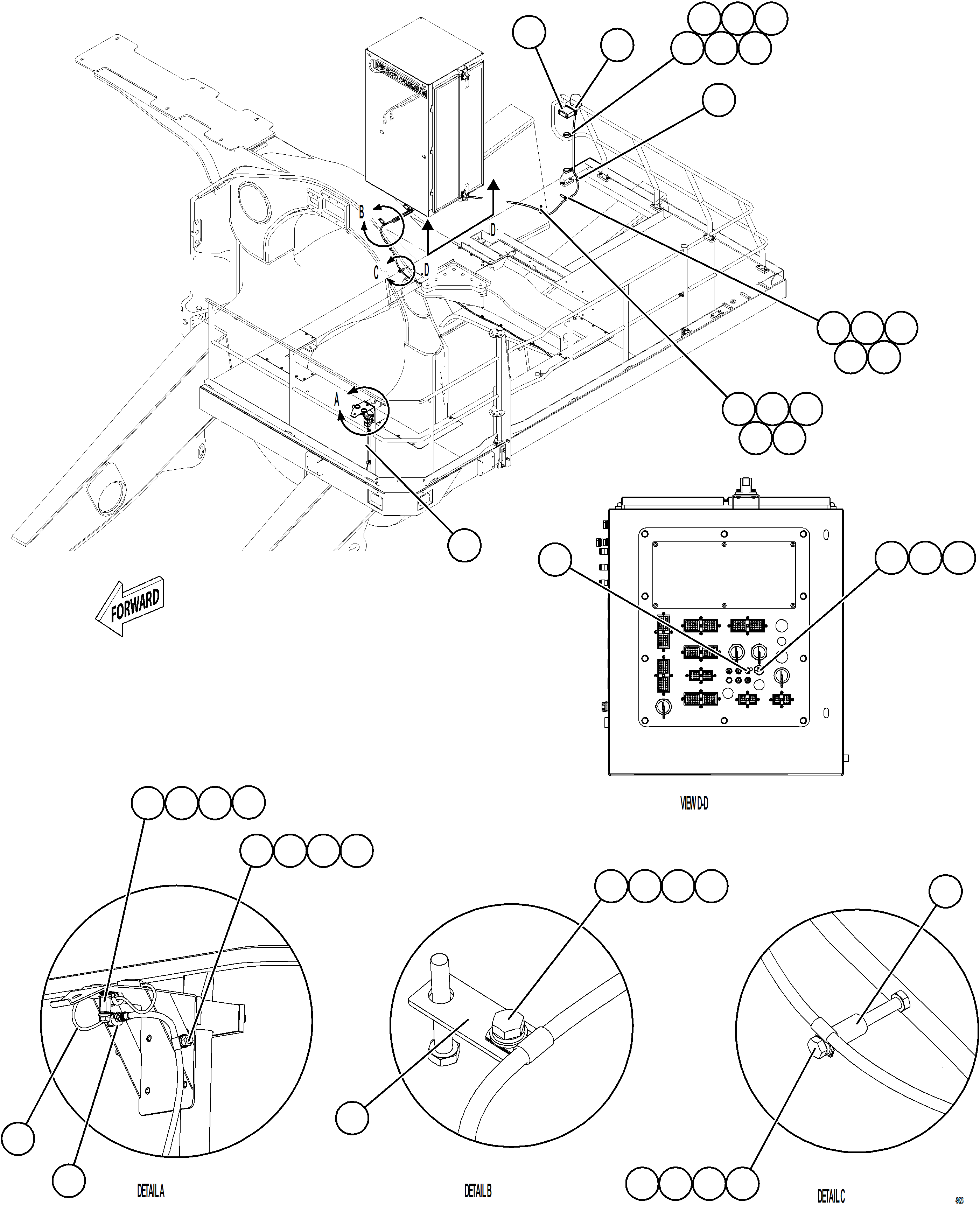 Komatsu parts book diagram for AFE92-D 980E-5SE S/N A60019  KMMP: TIRE MONITOR GPS ANTENNA