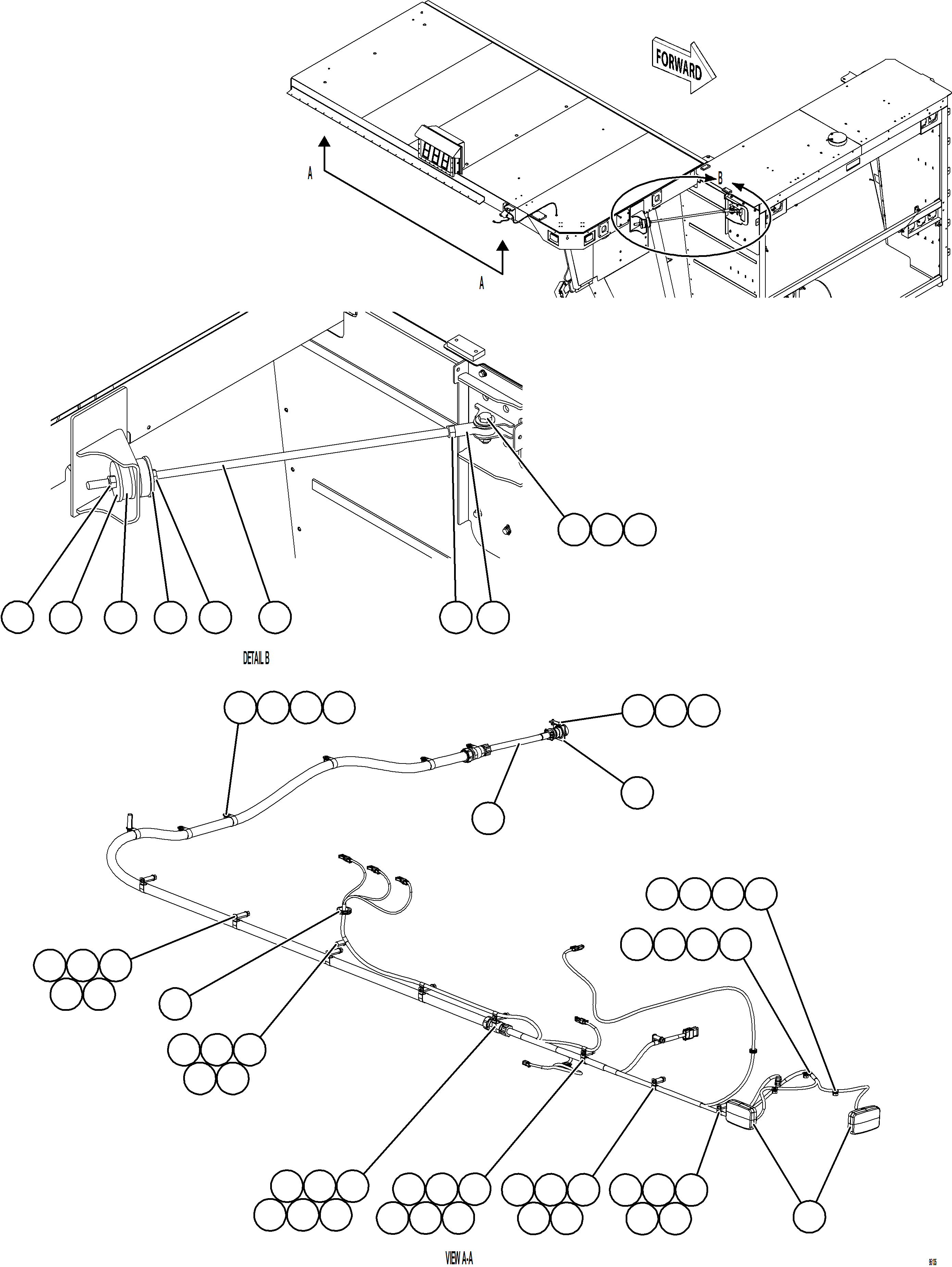 Dump Trucks Komatsu / AFE92-M 980E-5SE S/N A60051 - A60056  KHSA(afe92-m) / RH DECK WIRING HARNESS & LIGHTS(E-058 : 95135)