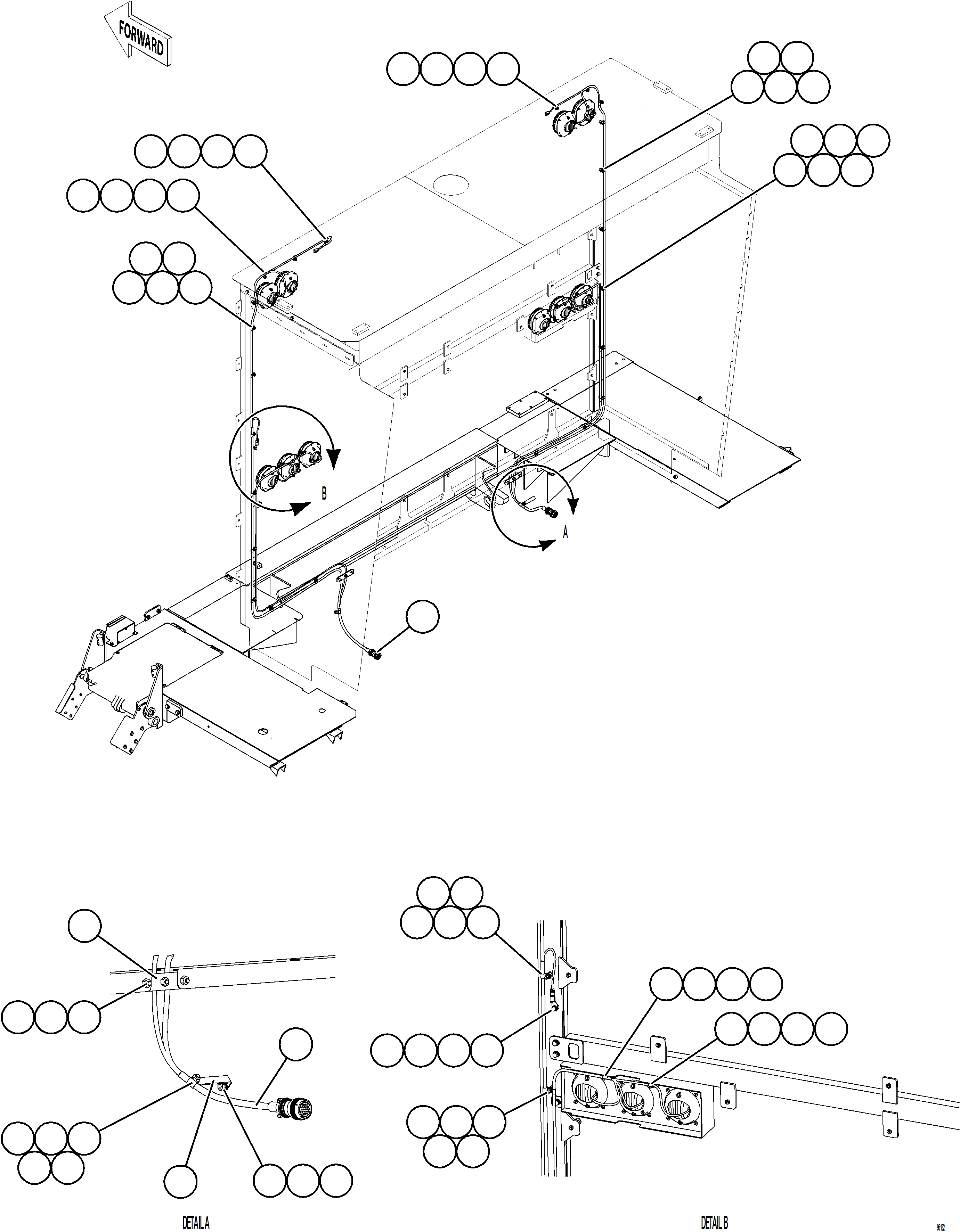 Dump Trucks Komatsu / AFE92-M 980E-5SE S/N A60051 - A60056  KHSA(afe92-m) / HEADLIGHT WIRING HARNESS(E-068 : 95132)