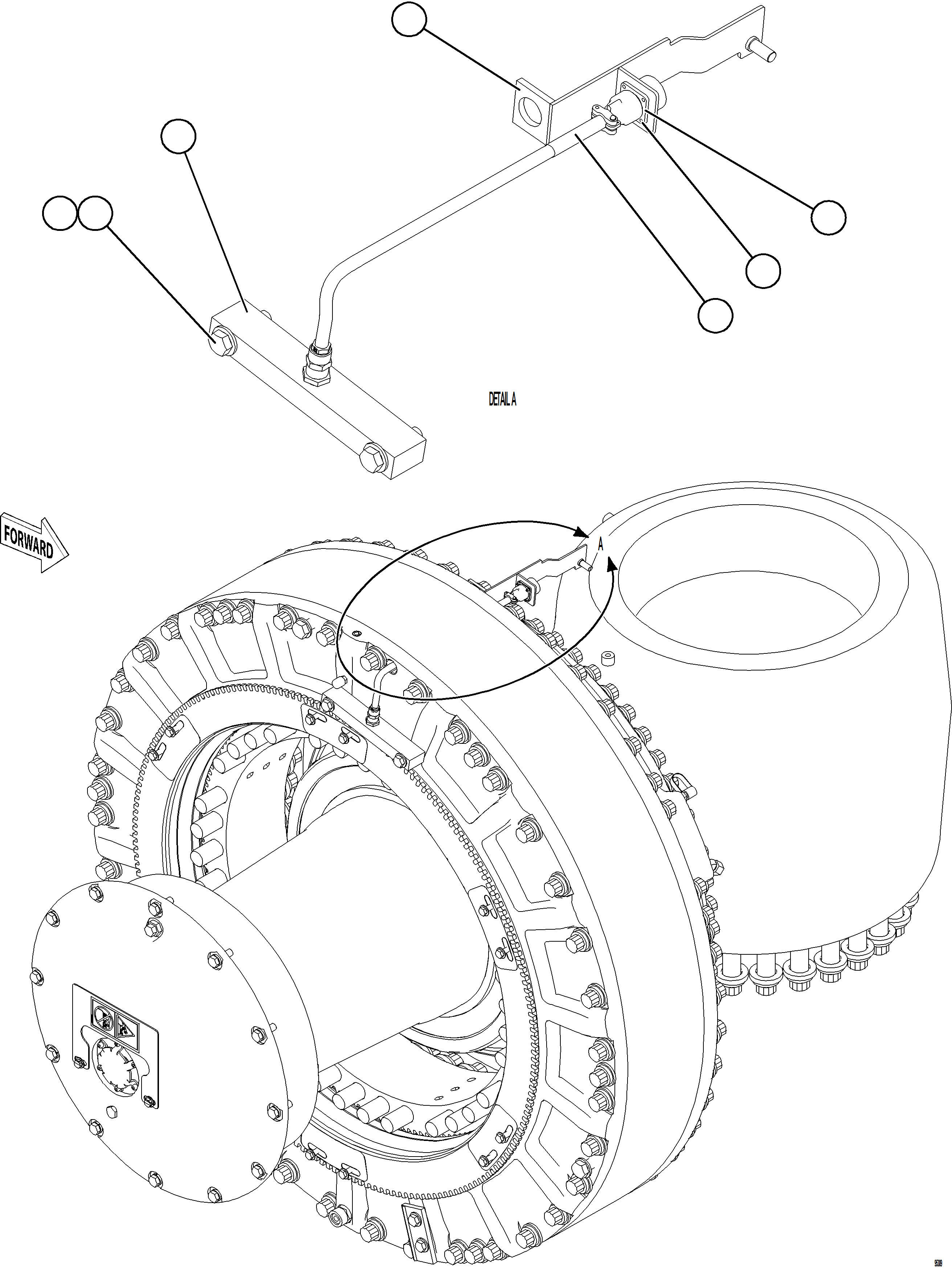 Dump Trucks Komatsu / AFE92-M 980E-5SE S/N A60051 - A60056  KHSA(afe92-m) / FRONT WHEEL SPEED SENSOR INSTALLATION(E-108 : 95309)