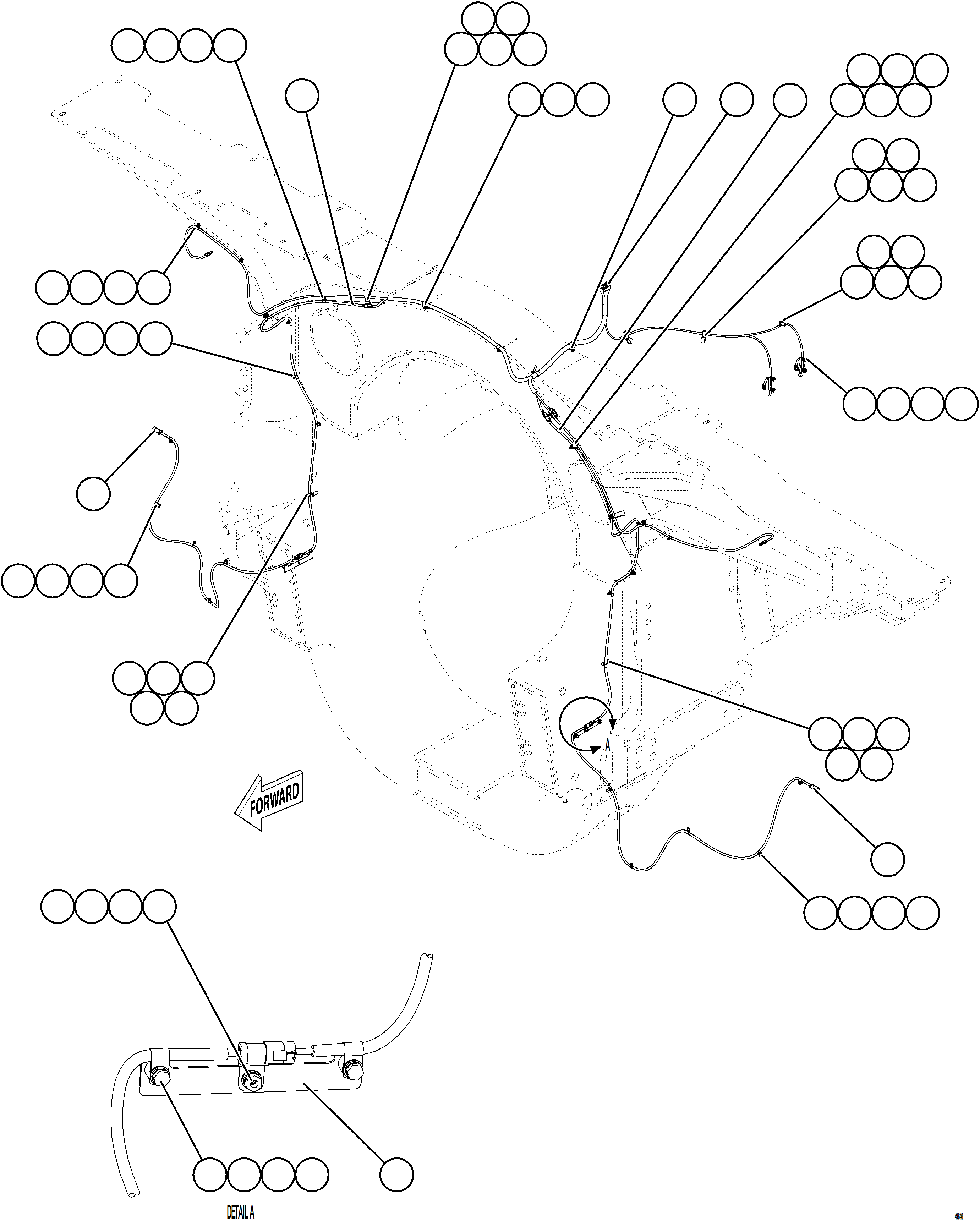 Dump Trucks Komatsu / AFE92-M 980E-5SE S/N A60051 - A60056  KHSA(afe92-m) / FRONT WHEEL SPEED SENSOR WIRING HARNESS(E-110 : 49846)
