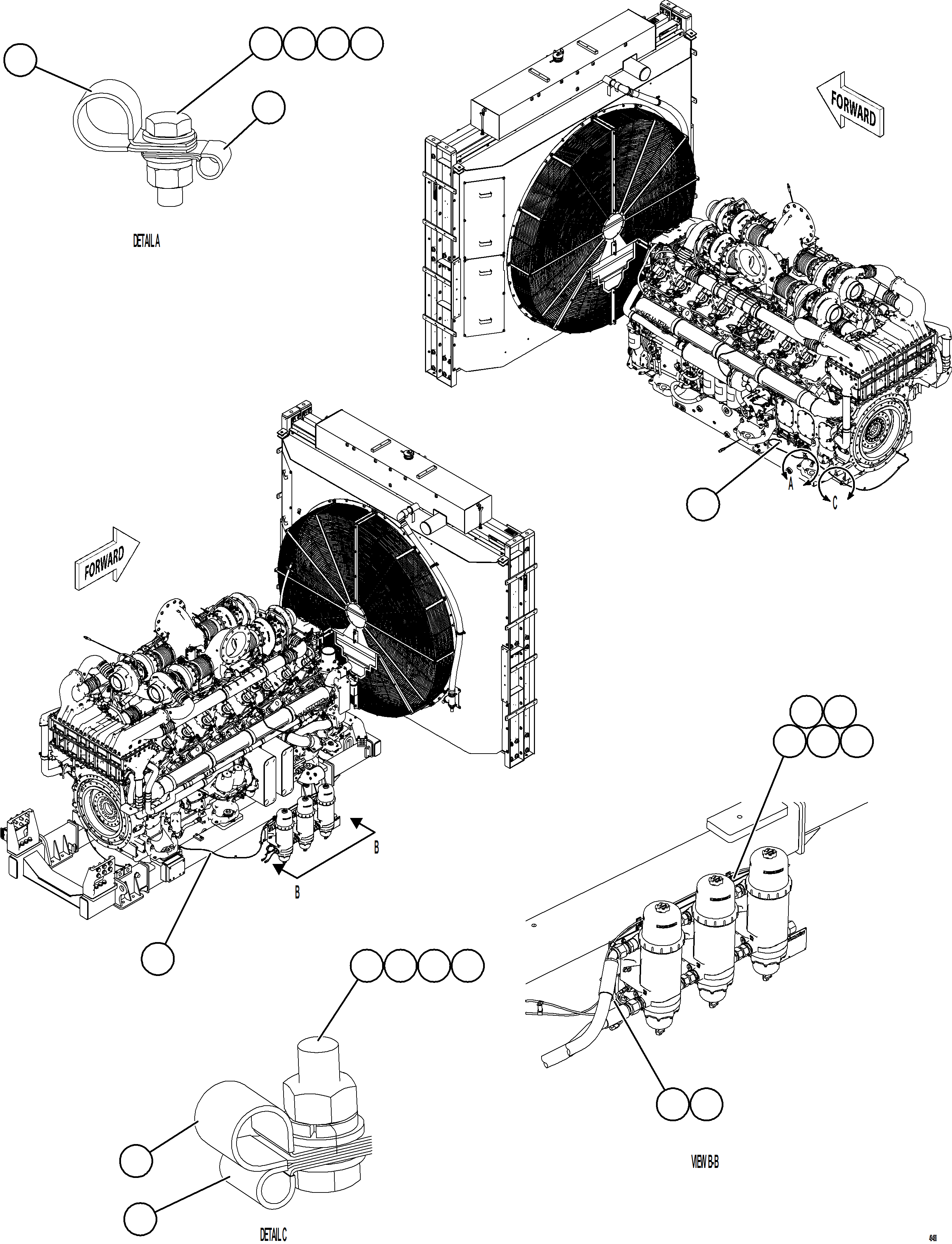 Dump Trucks Komatsu / AFE92-M 980E-5SE S/N A60051 - A60056  KHSA(afe92-m) / ENGINE FUEL FILTER WIRING(E-164 : 49488)