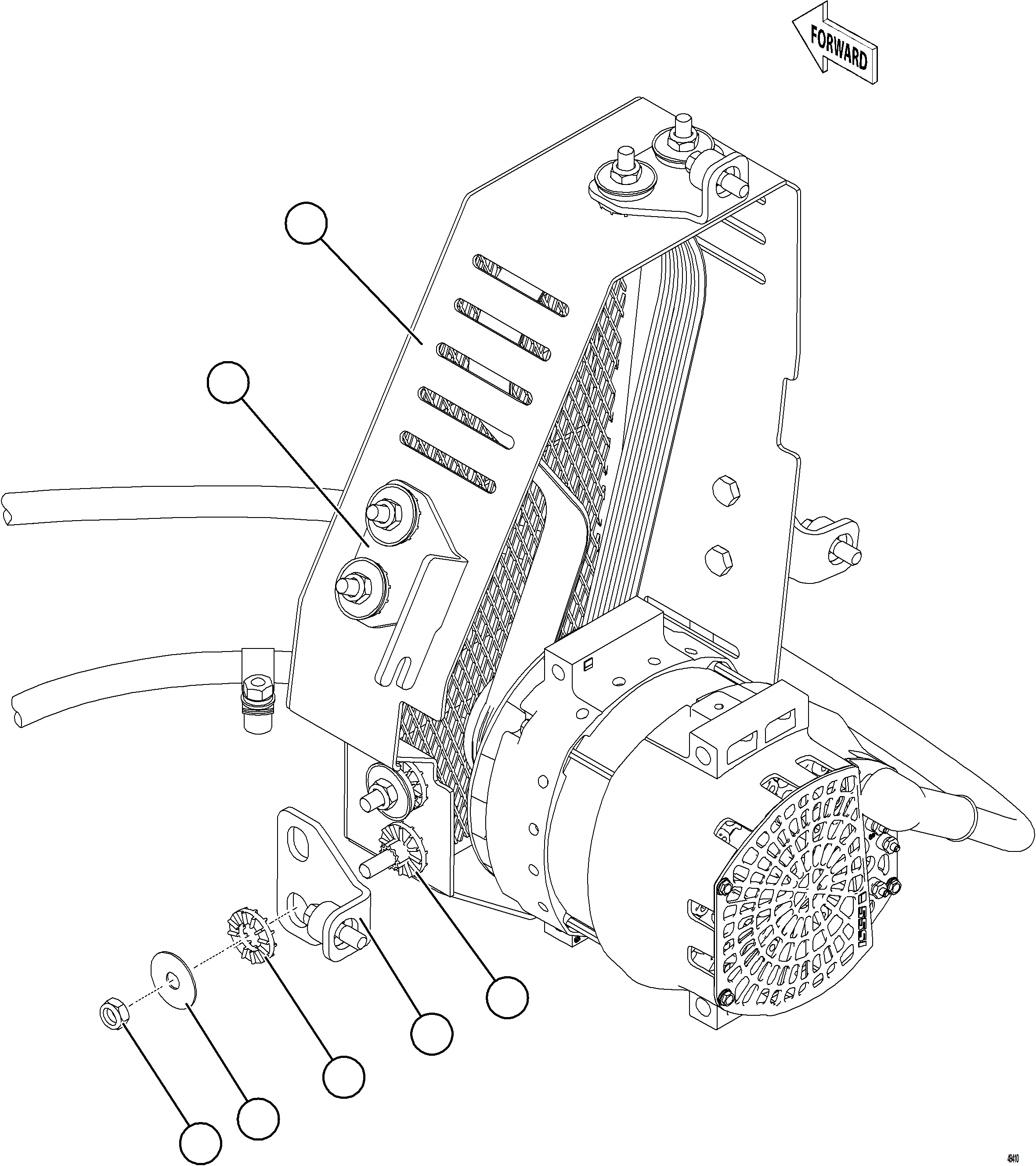 Dump Trucks Komatsu / AFE92-M 980E-5SE S/N A60051 - A60056  KHSA(afe92-m) / ALTERNATOR GUARD ASSEMBLY(M-050 : 49410)