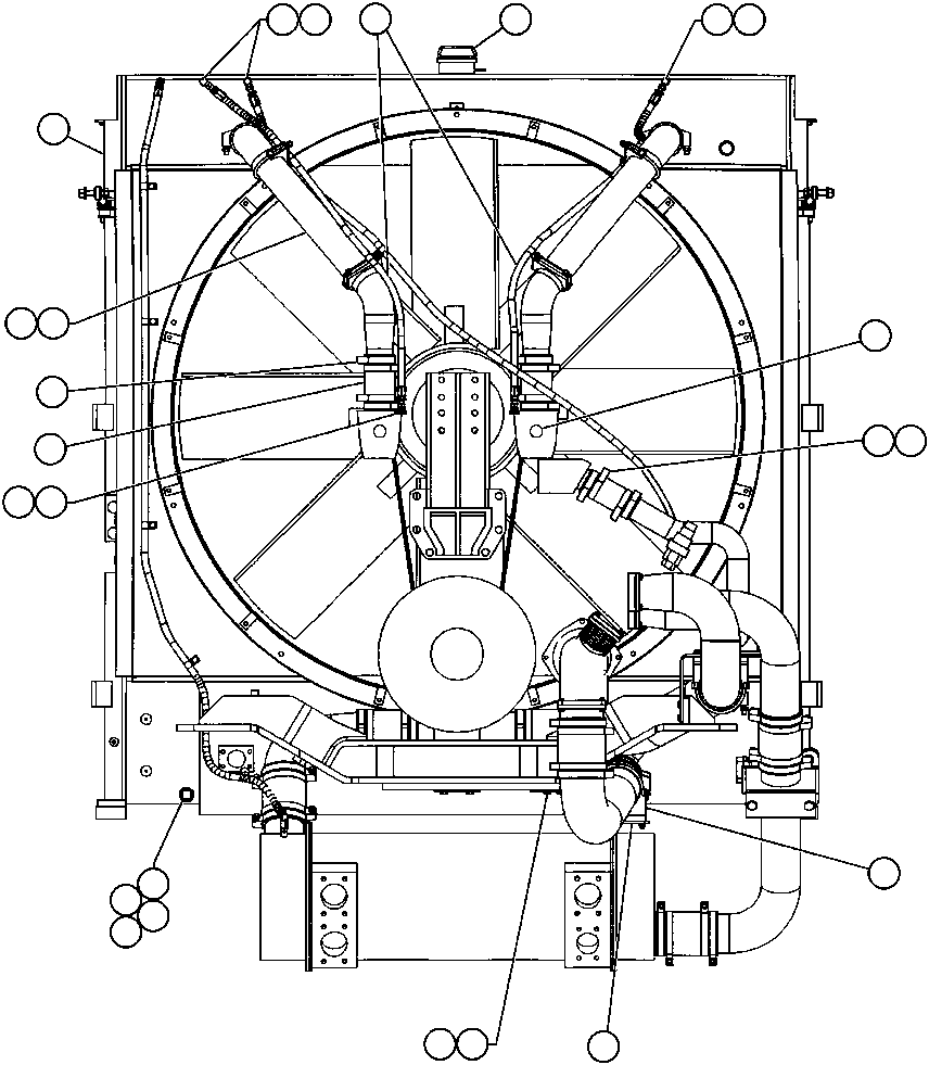 Komatsu parts book diagram for AFP49-A thru E  530M  S/N A30001-A30008 (DH627-0): RADIATOR PIPING
