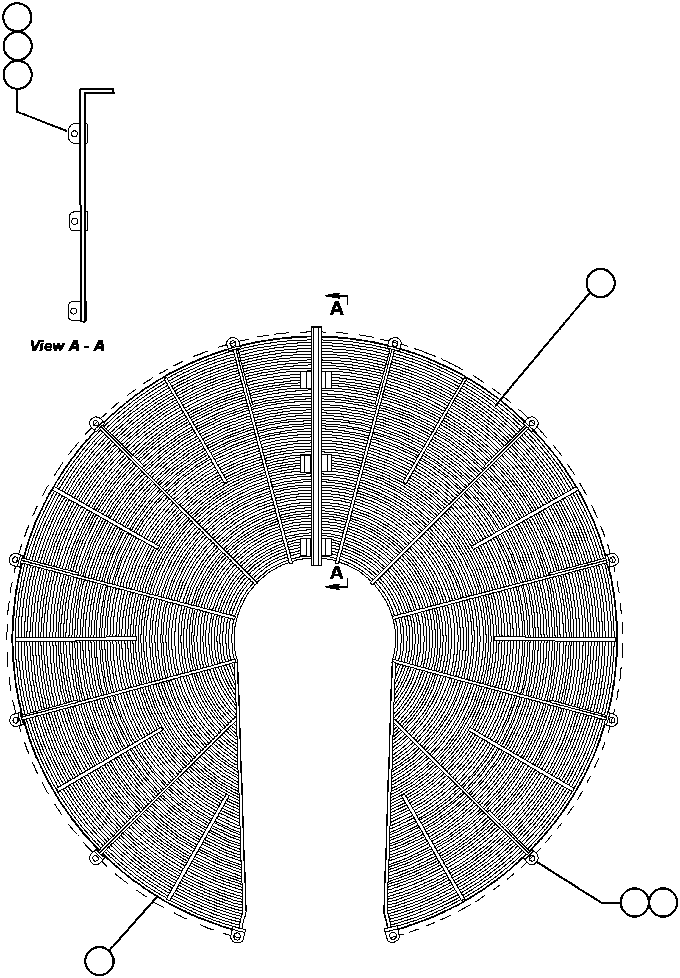 Komatsu parts book diagram for AFP49-A thru E  530M  S/N A30001-A30008 (DH627-0): FAN GUARD INSTALLATION