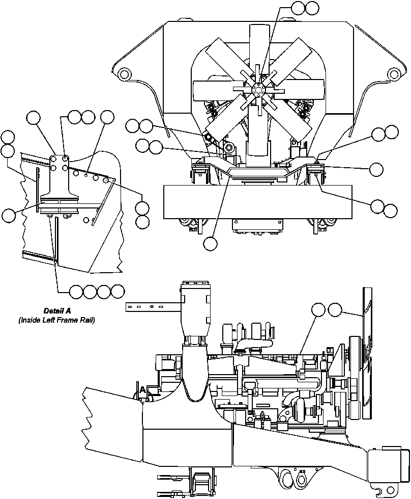 Komatsu parts book diagram for AFP49-A thru E  530M  S/N A30001-A30008 (DH627-0): ENGINE INSTALLATION