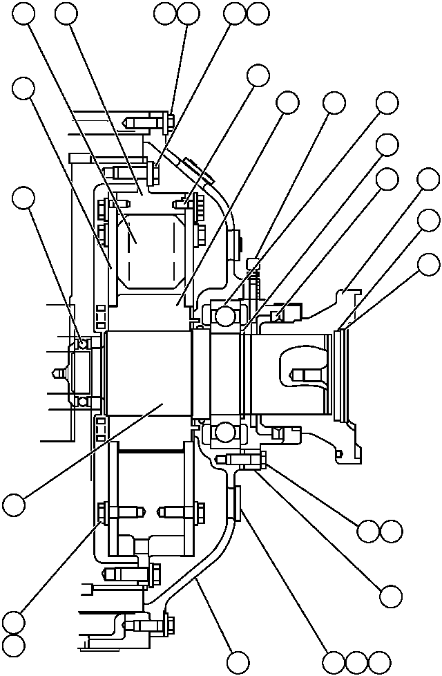 Komatsu parts book diagram for AFP49-A thru E  530M  S/N A30001-A30008 (DH627-0): COUPLING/DAMPER DRIVE ASSEMBLY