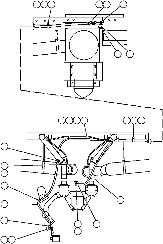 Komatsu parts book diagram for AFP49-A thru E  530M  S/N A30001-A30008 (DH627-0): HEATER AND AIR RESTRICTION PIPING