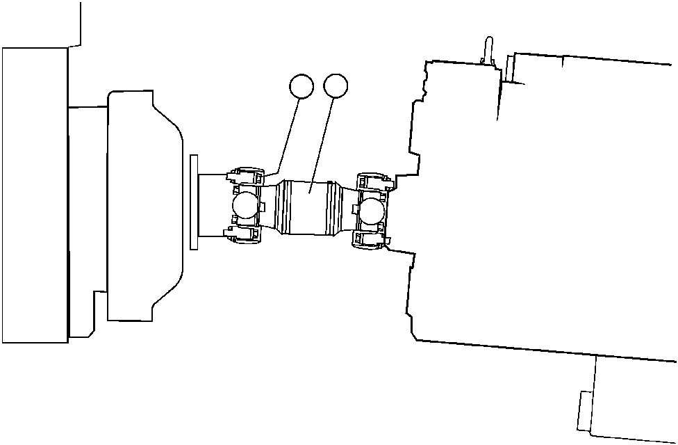 Komatsu parts book diagram for AFP49-A thru E  530M  S/N A30001-A30008 (DH627-0): UNIVERSAL JOINT INSTALLATION - FRONT
