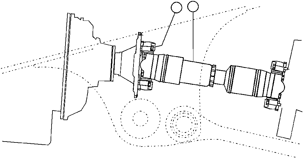 Komatsu parts book diagram for AFP49-A thru E  530M  S/N A30001-A30008 (DH627-0): UNIVERSAL JOINT INSTALLATION - REAR