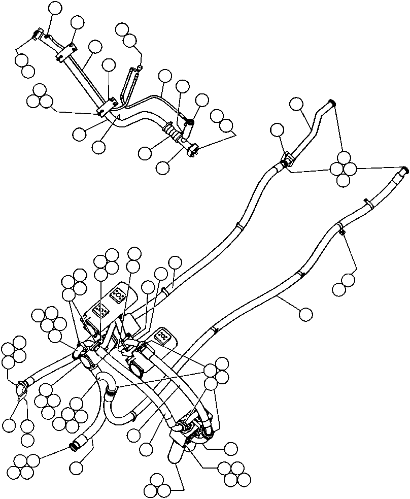 Komatsu parts book diagram for AFP49-A thru E  530M  S/N A30001-A30008 (DH627-0): TRANSMISSION PIPING