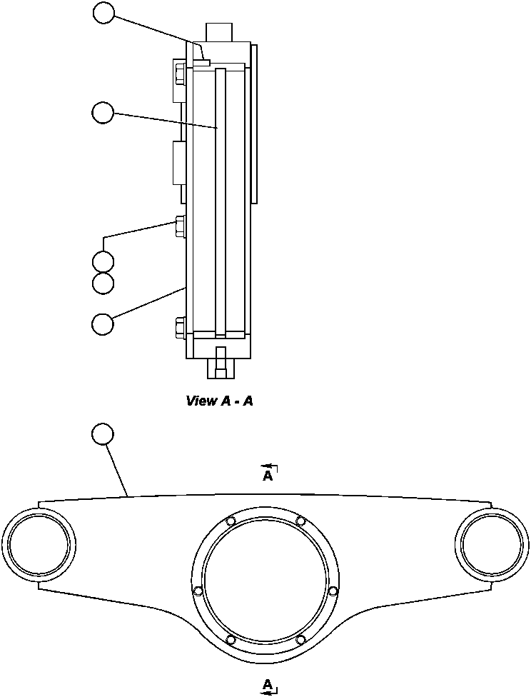 Komatsu parts book diagram for AFP49-A thru E  530M  S/N A30001-A30008 (DH627-0): TRANSMISSION TRUNNION ASSEMBLY