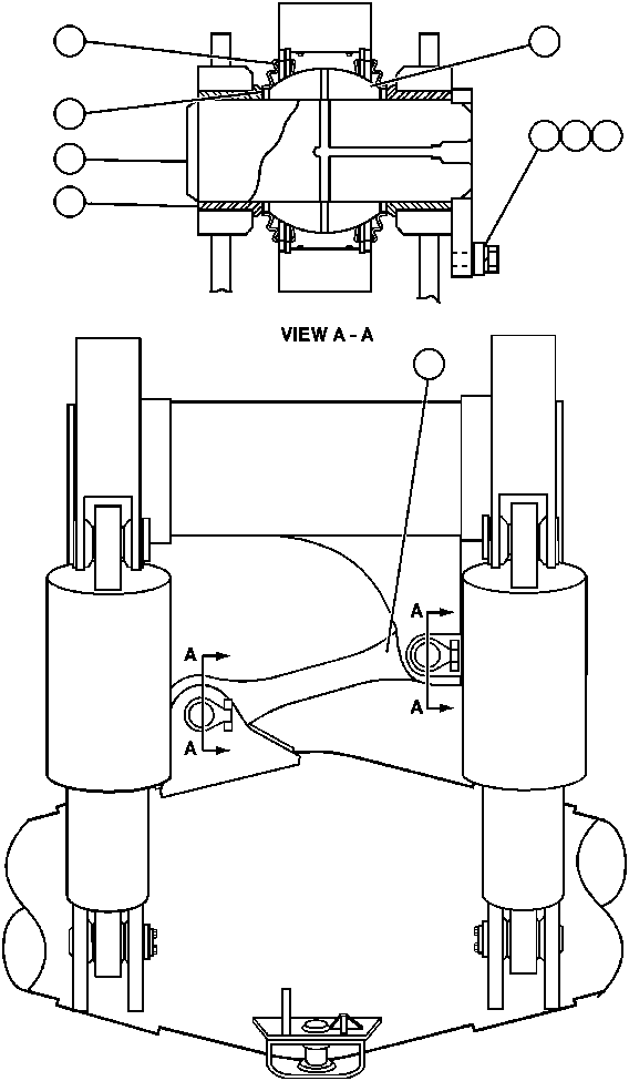 Komatsu parts book diagram for AFP49-A thru E  530M  S/N A30001-A30008 (DH627-0): PANHARD ROD INSTALLATION