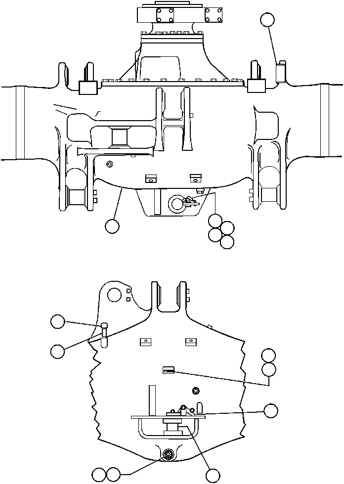 Komatsu parts book diagram for AFP49-A thru E  530M  S/N A30001-A30008 (DH627-0): REAR AXLE, MISCELLANEOUS