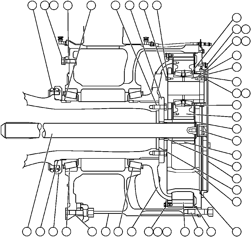 Komatsu parts book diagram for AFP49-A thru E  530M  S/N A30001-A30008 (DH627-0): FINAL DRIVE ASSEMBLY