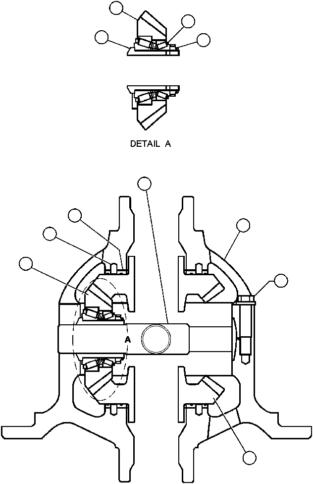 Komatsu parts book diagram for AFP49-A thru E  530M  S/N A30001-A30008 (DH627-0): DIFFERENTIAL ASSEMBLY