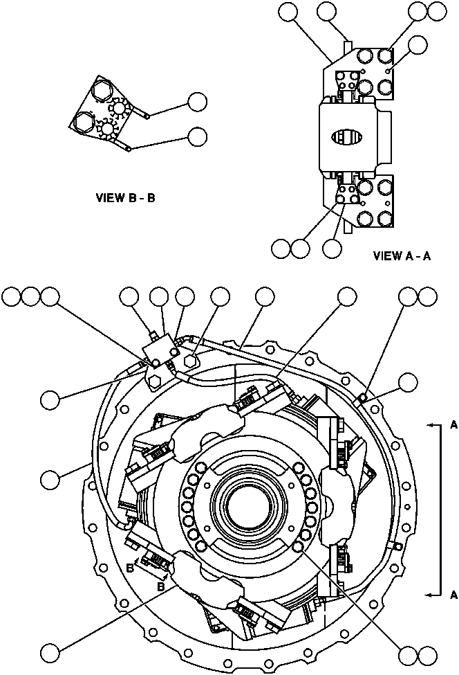 Komatsu parts book diagram for AFP49-A thru E  530M  S/N A30001-A30008 (DH627-0): PARKING BRAKE ASSEMBLY