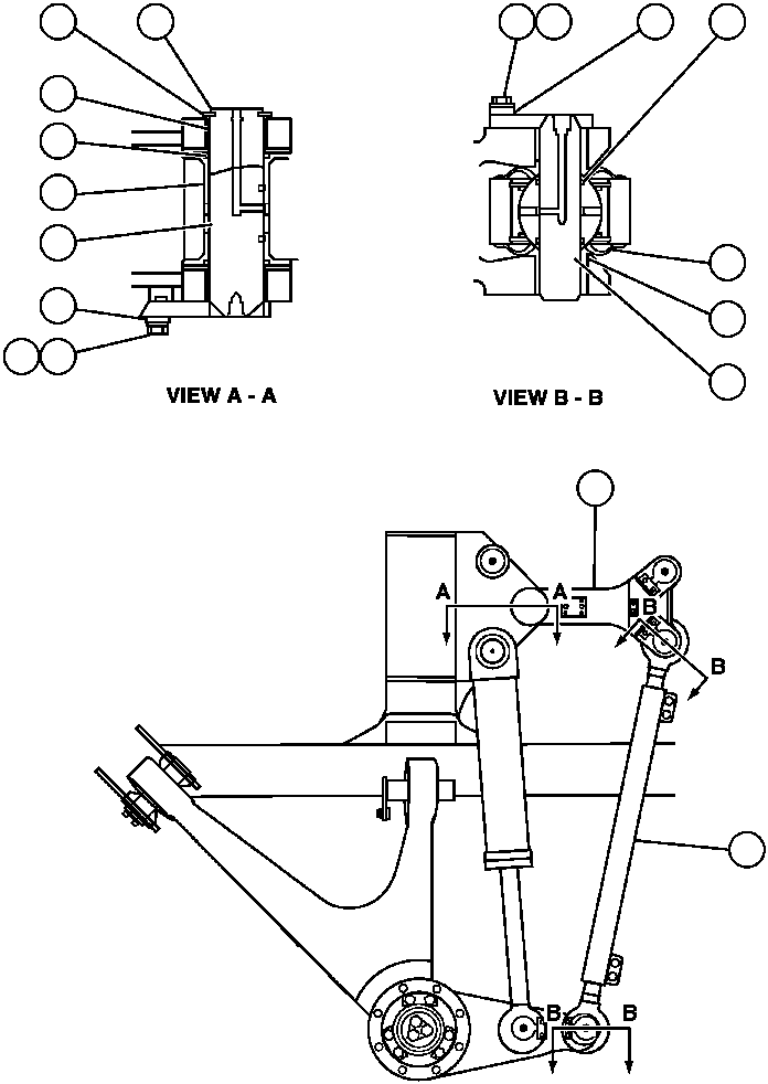 Komatsu parts book diagram for AFP49-A thru E  530M  S/N A30001-A30008 (DH627-0): CENTER LEVER AND TIE ROD INSTALLATION