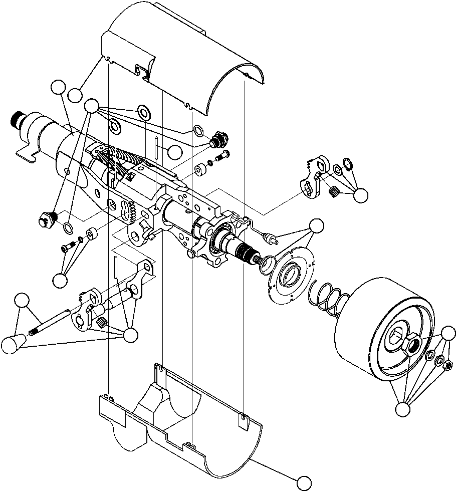 Komatsu parts book diagram for AFP49-A thru E  530M  S/N A30001-A30008 (DH627-0): STEERING COLUMN ASSEMBLY (PB9380)