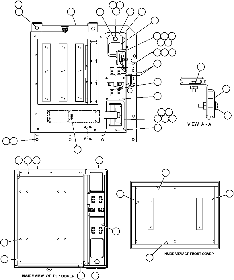 Komatsu parts book diagram for AFP49-A thru E  530M  S/N A30001-A30008 (DH627-0): CAB - COMPONENTS BASE ASSEMBLY