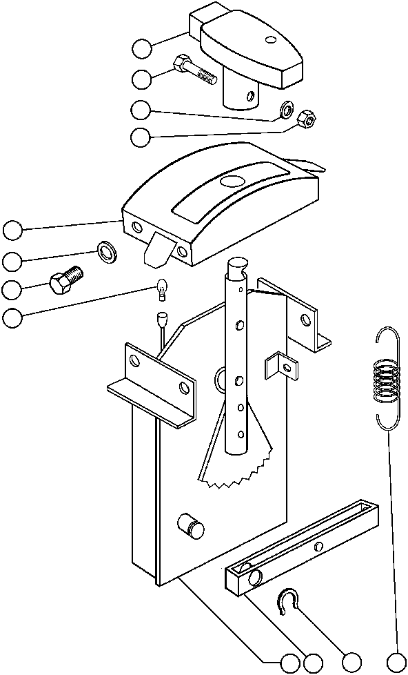 Komatsu parts book diagram for AFP49-A thru E  530M  S/N A30001-A30008 (DH627-0): TRANSMISSION RANGE SELECTOR (7818-26-7000)