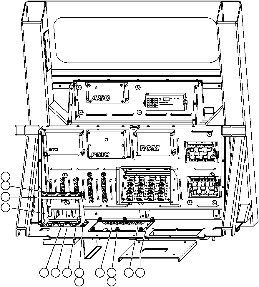Komatsu parts book diagram for AFP49-A thru E  530M  S/N A30001-A30008 (DH627-0): REAR CAB PANEL - GROMMET INSTALLATION