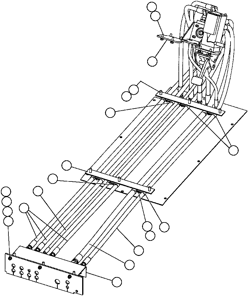 Komatsu parts book diagram for AFP49-A thru E  530M  S/N A30001-A30008 (DH627-0): BRAKE AND STEERING VALVE PIPING - 1