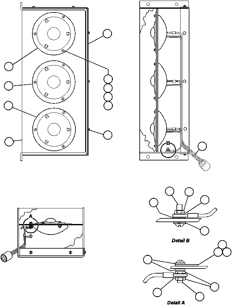 Komatsu parts book diagram for AFP49-A thru E  530M  S/N A30001-A30008 (DH627-0): HOUSING ASSM (R.H. & L.H.)
