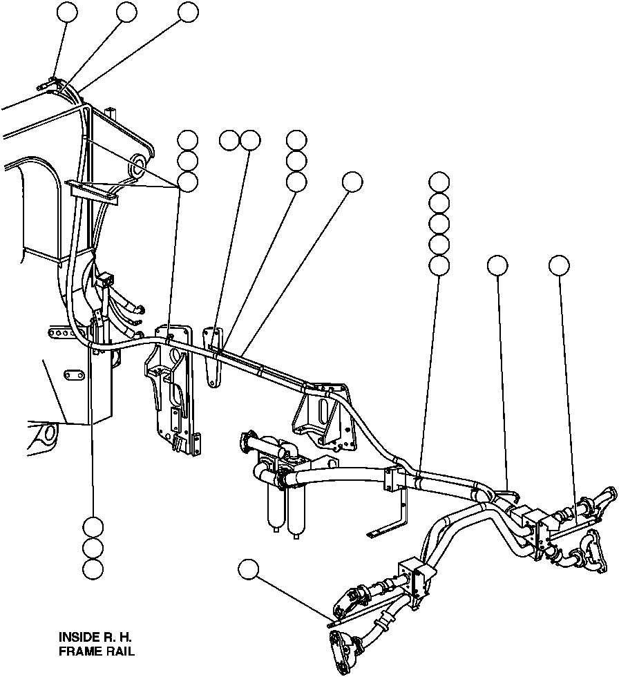 Komatsu parts book diagram for AFP49-A thru E  530M  S/N A30001-A30008 (DH627-0): BRAKE CONTROL PIPING - 3